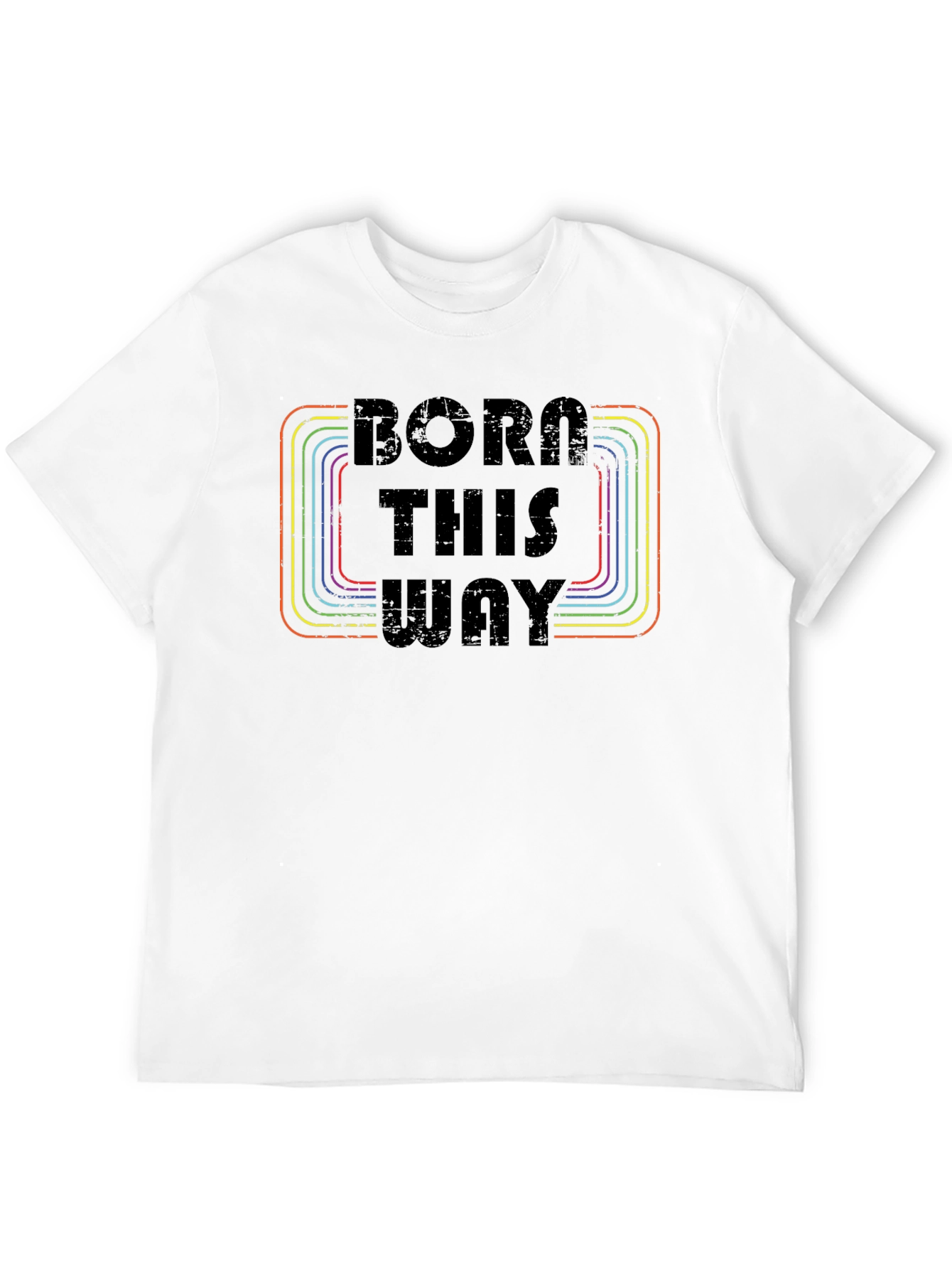 Born This Way Retro Rainbow Graphic Tee