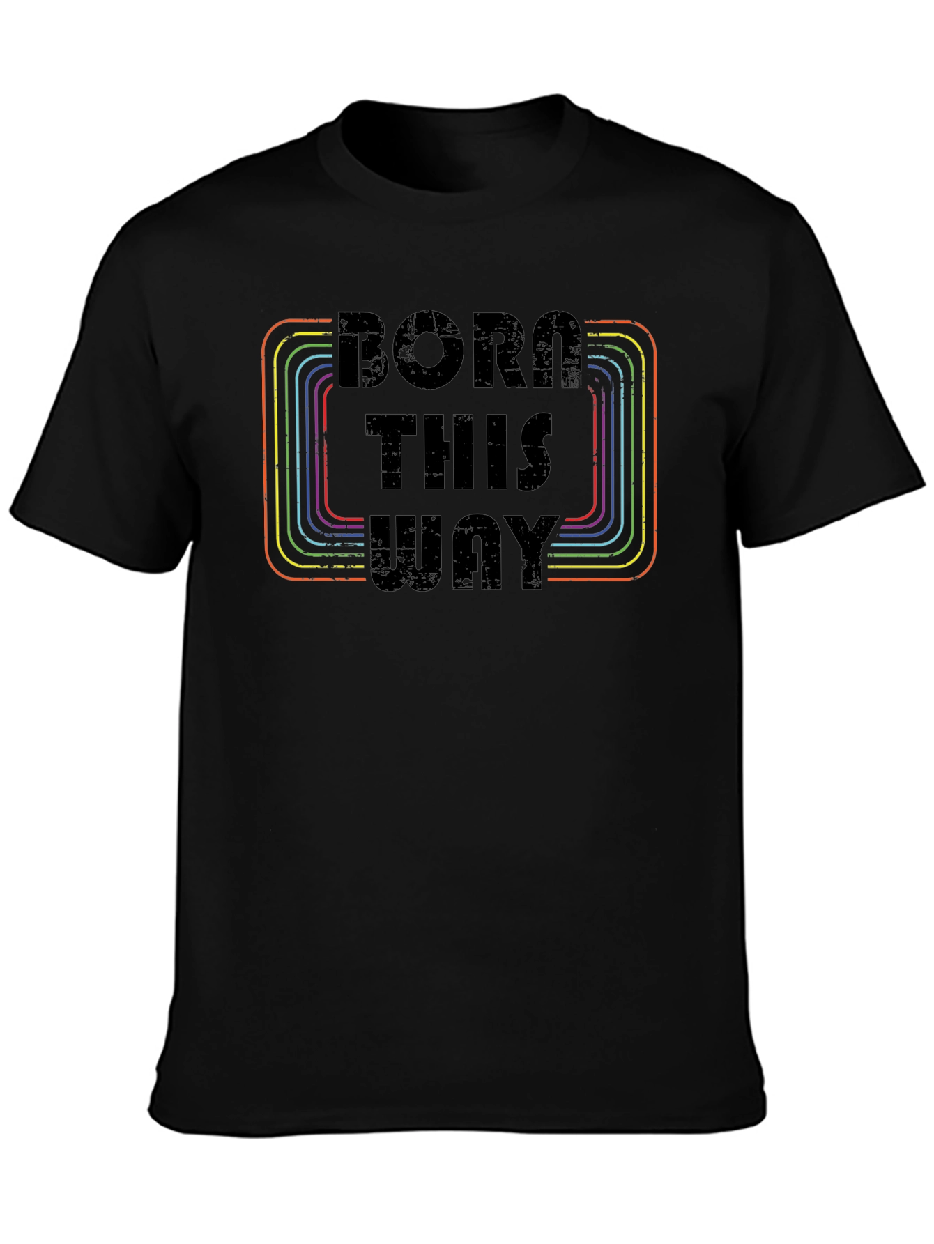 Born This Way Retro Rainbow Graphic Tee