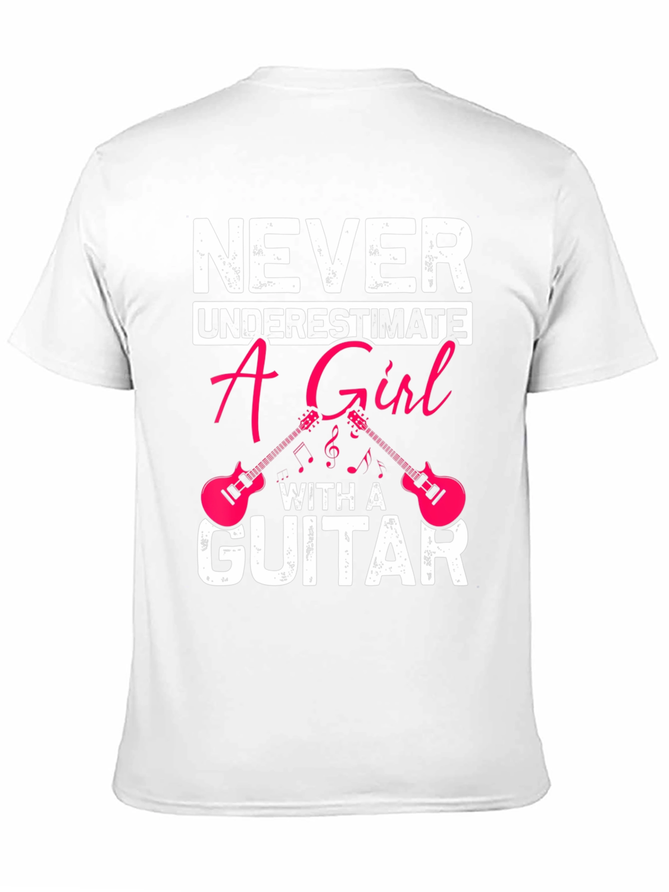 Never Underestimate A Girl With A Guitar Black T-Shirt