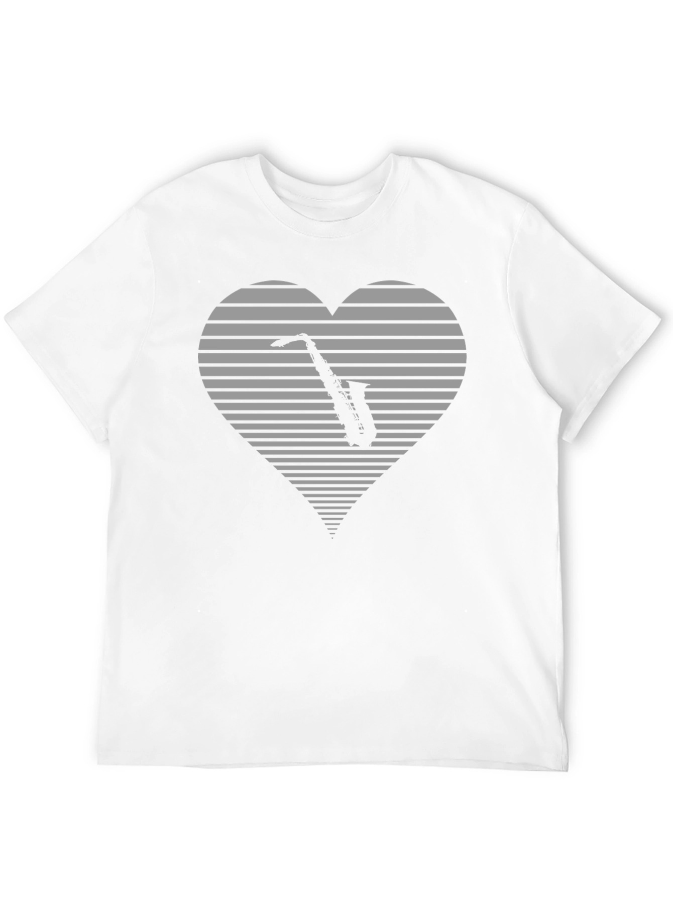 Saxophone Heart T-Shirt - Music Lover Tee