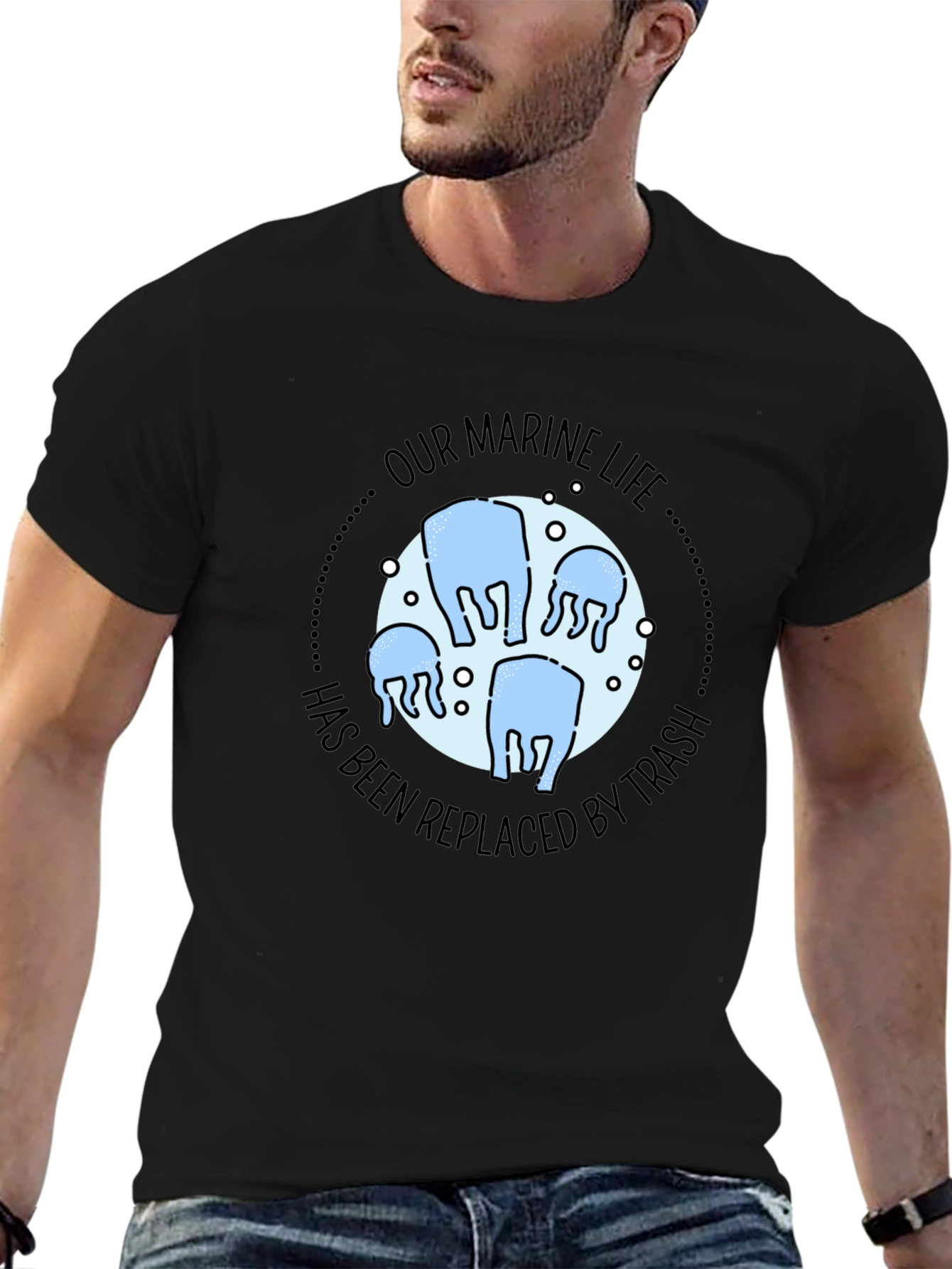 Marine Life Trash T-Shirt - Ocean Conservation Tee
