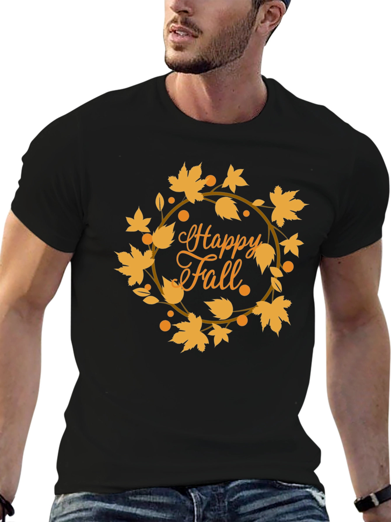 Happy Fall Graphic Tee - Black
