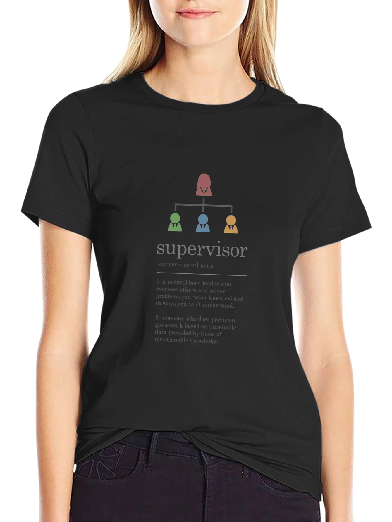 Supervisor Hierarchy T-Shirt - Black Cotton Tee