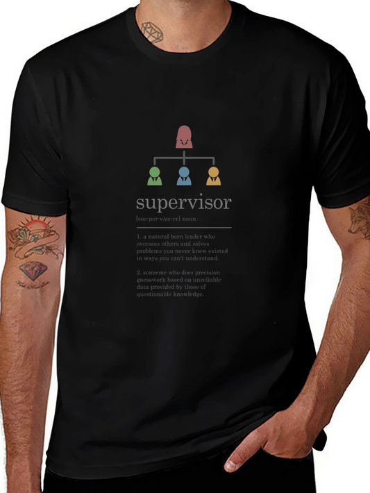 Supervisor Hierarchy T-Shirt - Black Cotton Tee