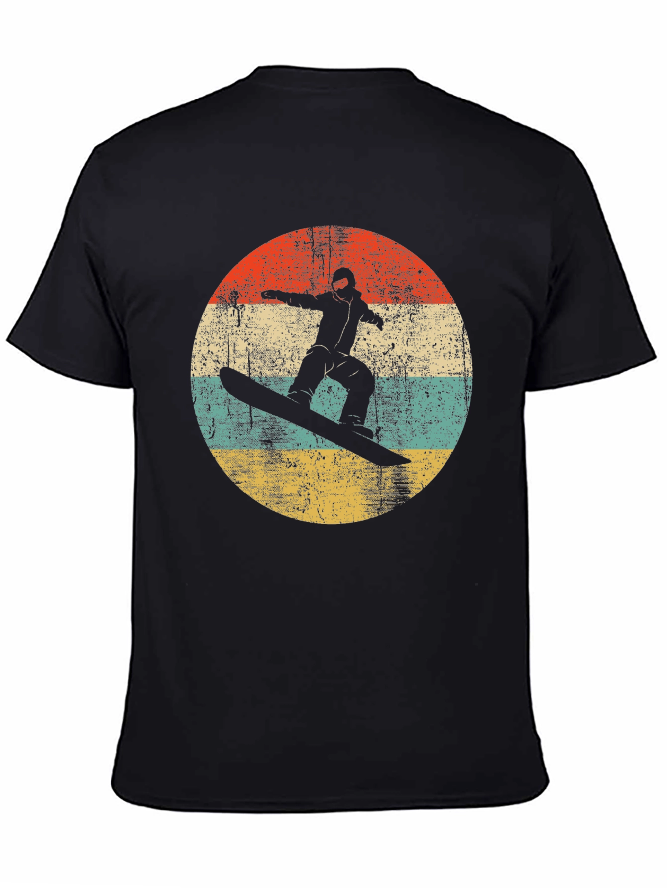 Retro Snowboarder Graphic Tee - Black