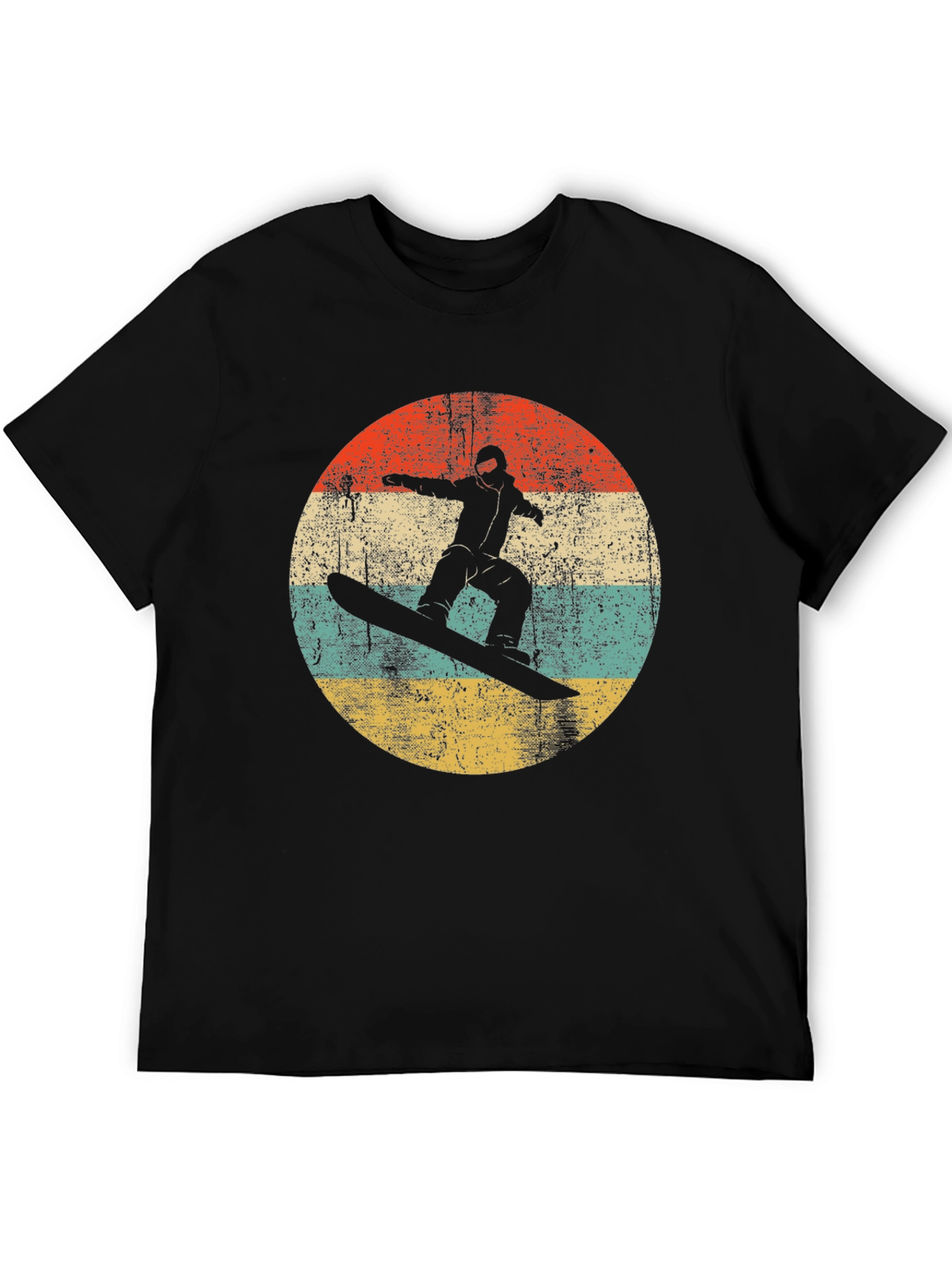 Retro Snowboarder Graphic Tee - Black