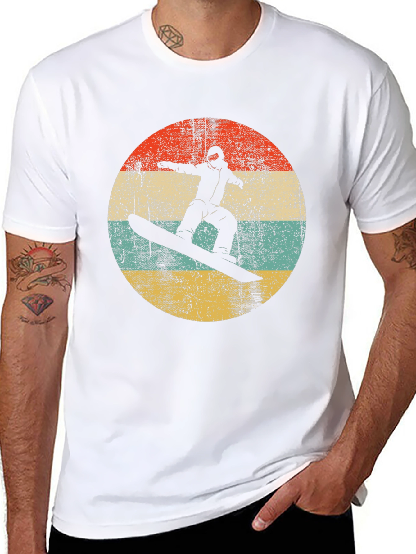 Retro Snowboarder Graphic Tee - Black