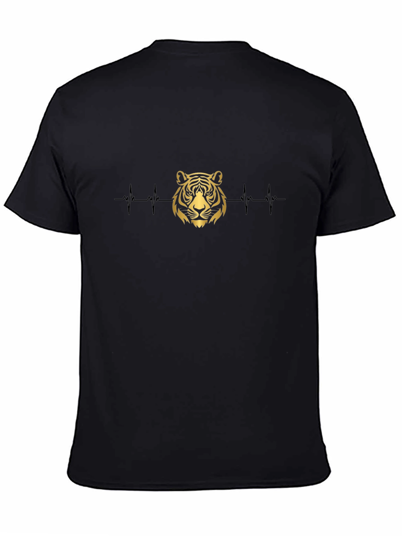 Tiger Heartbeat Graphic Tee - Black Cotton T-Shirt