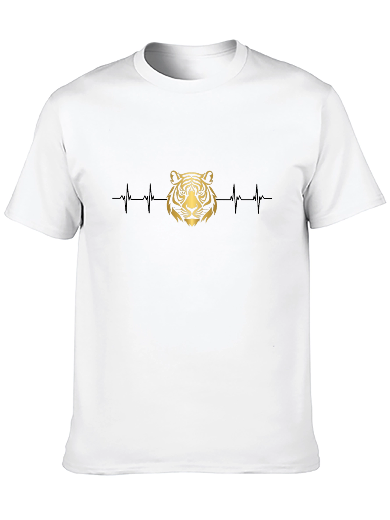 Tiger Heartbeat Graphic Tee - Black Cotton T-Shirt