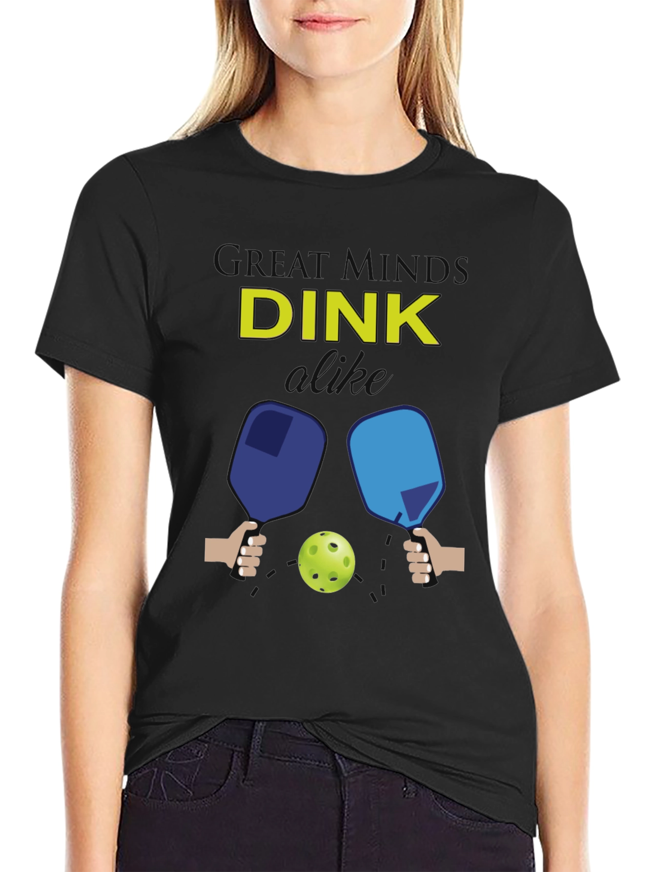 Funny Pickleball T-Shirt - Great Minds DINK Alike