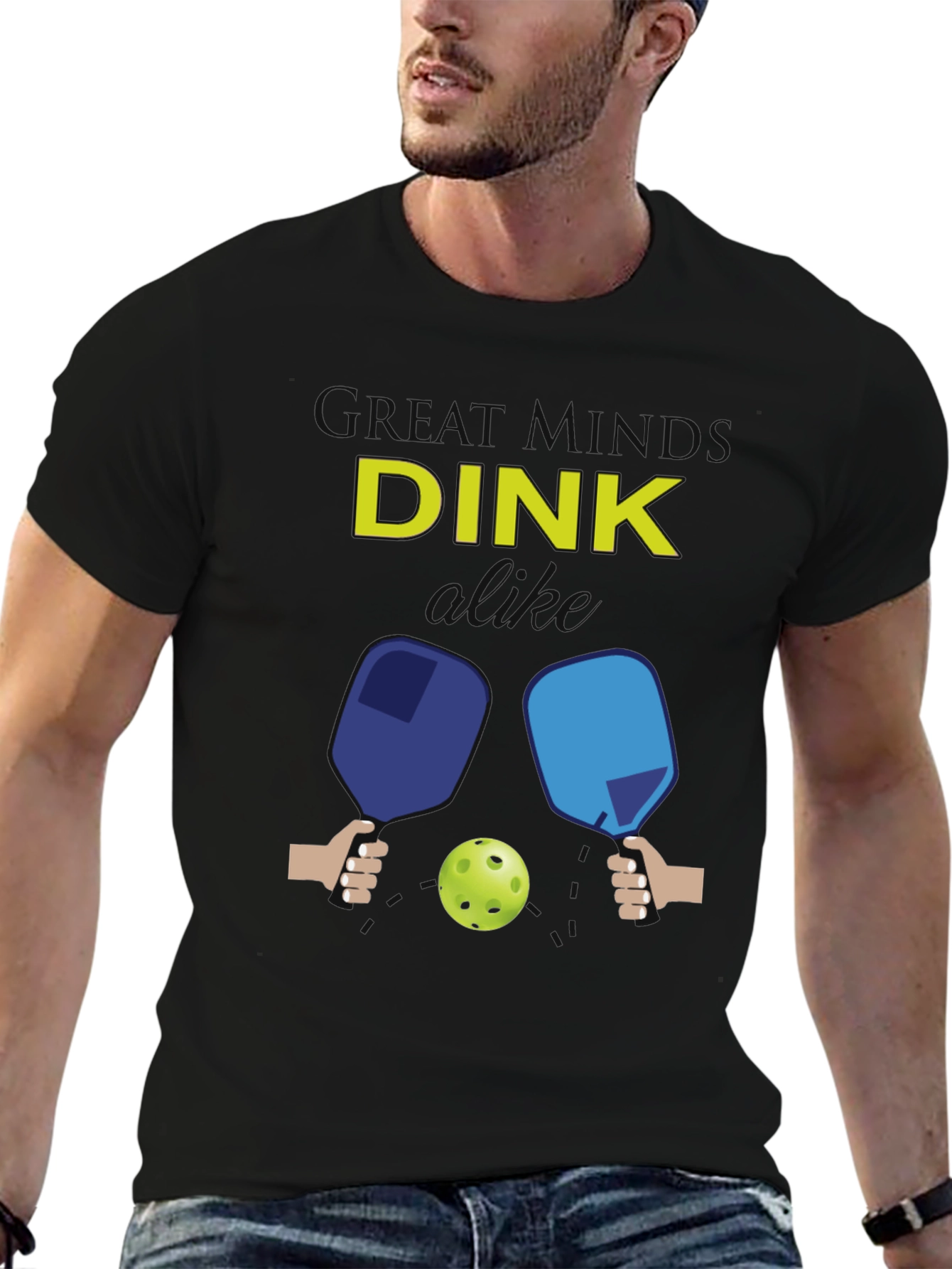Funny Pickleball T-Shirt - Great Minds DINK Alike