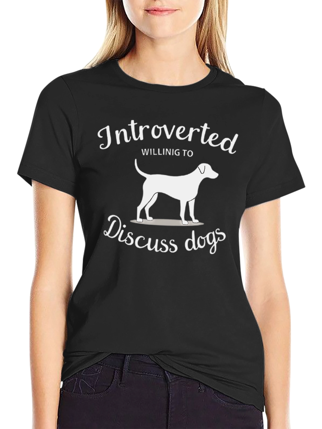 Introverted Willing to Discuss Dogs T-Shirt