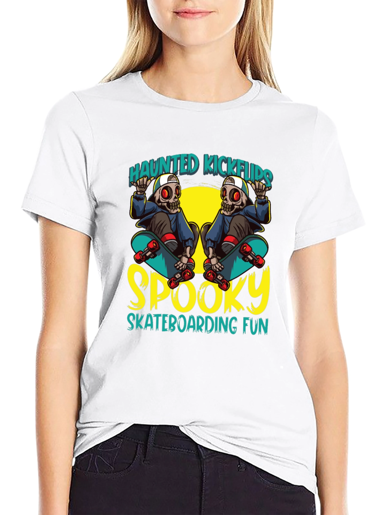 Haunted Kickflips Skateboarder T-Shirt