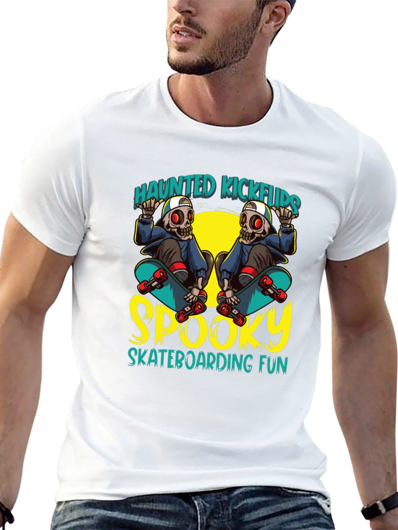 Haunted Kickflips Skateboarder T-Shirt