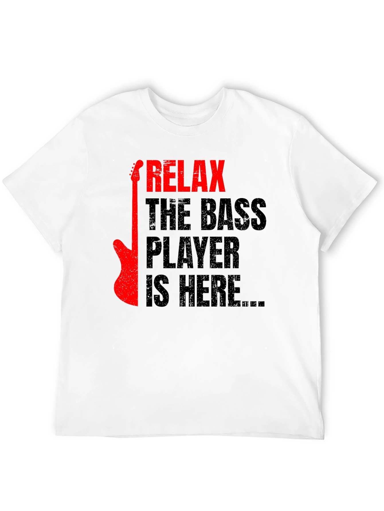 Relax Bass Player Graphic Tee - Black Cotton T-Shirt