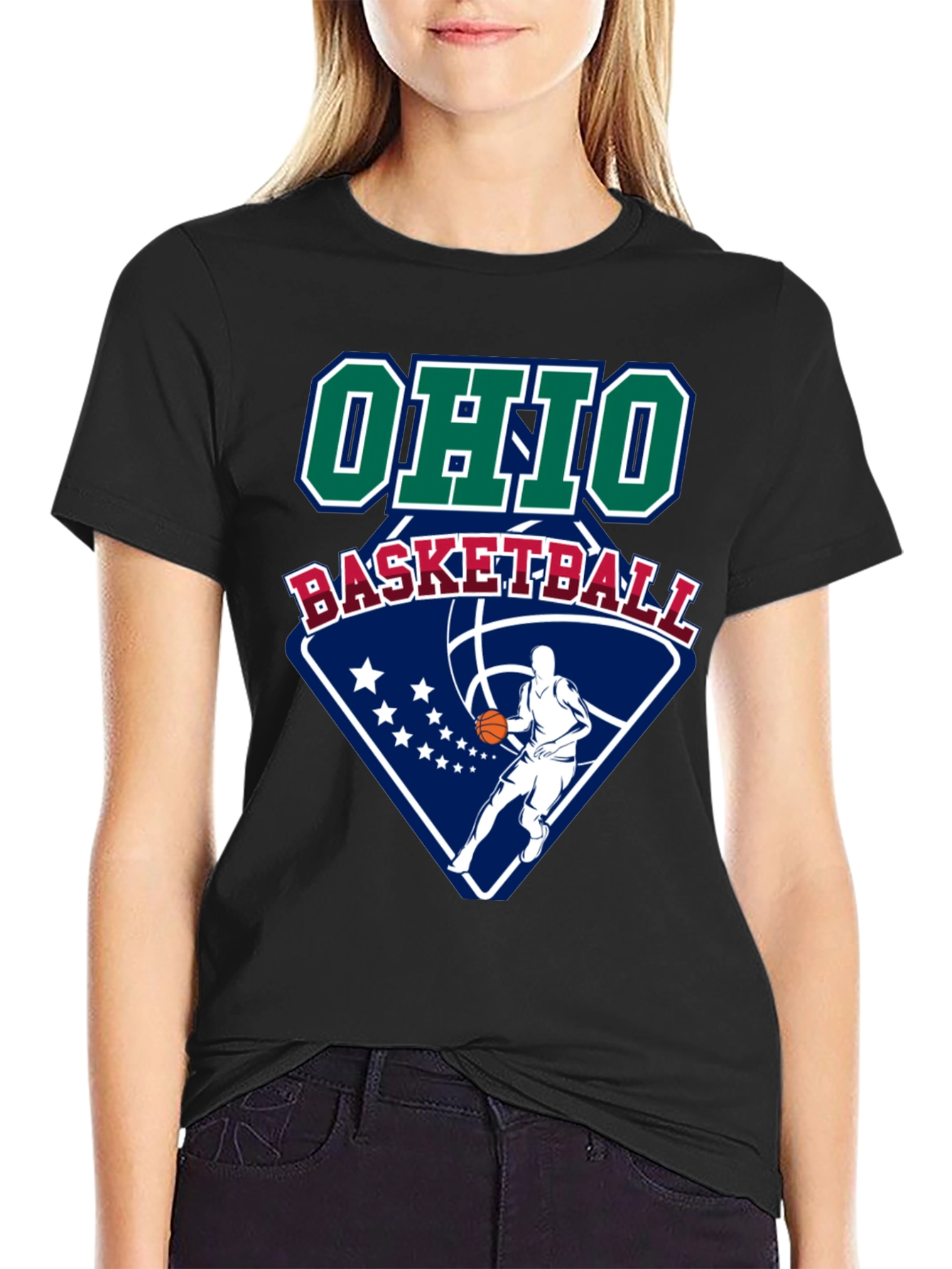 Ohio Basketball Graphic Tee - Black Cotton T-Shirt