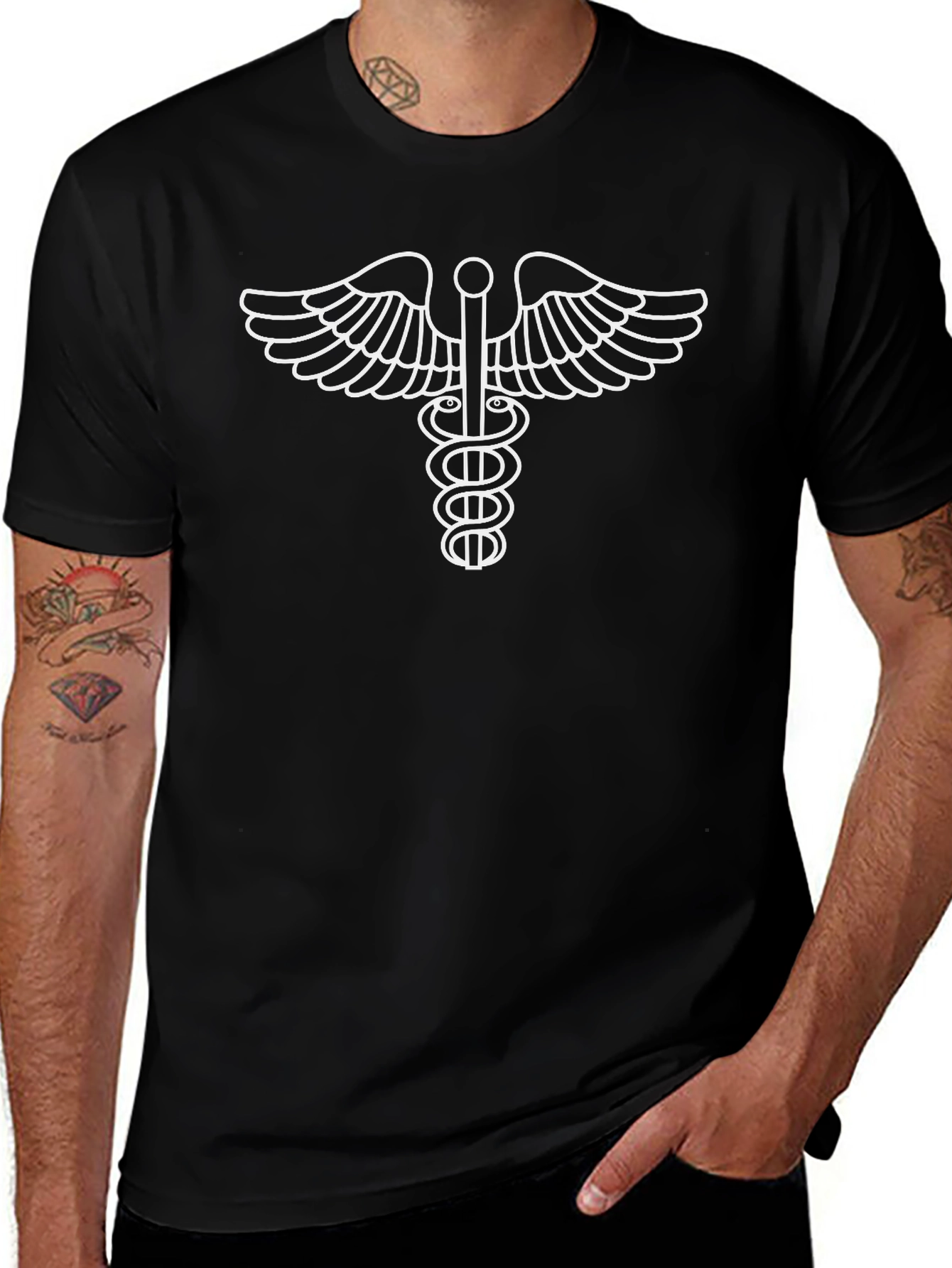Medical Symbol T-Shirt - Black Cotton Tee