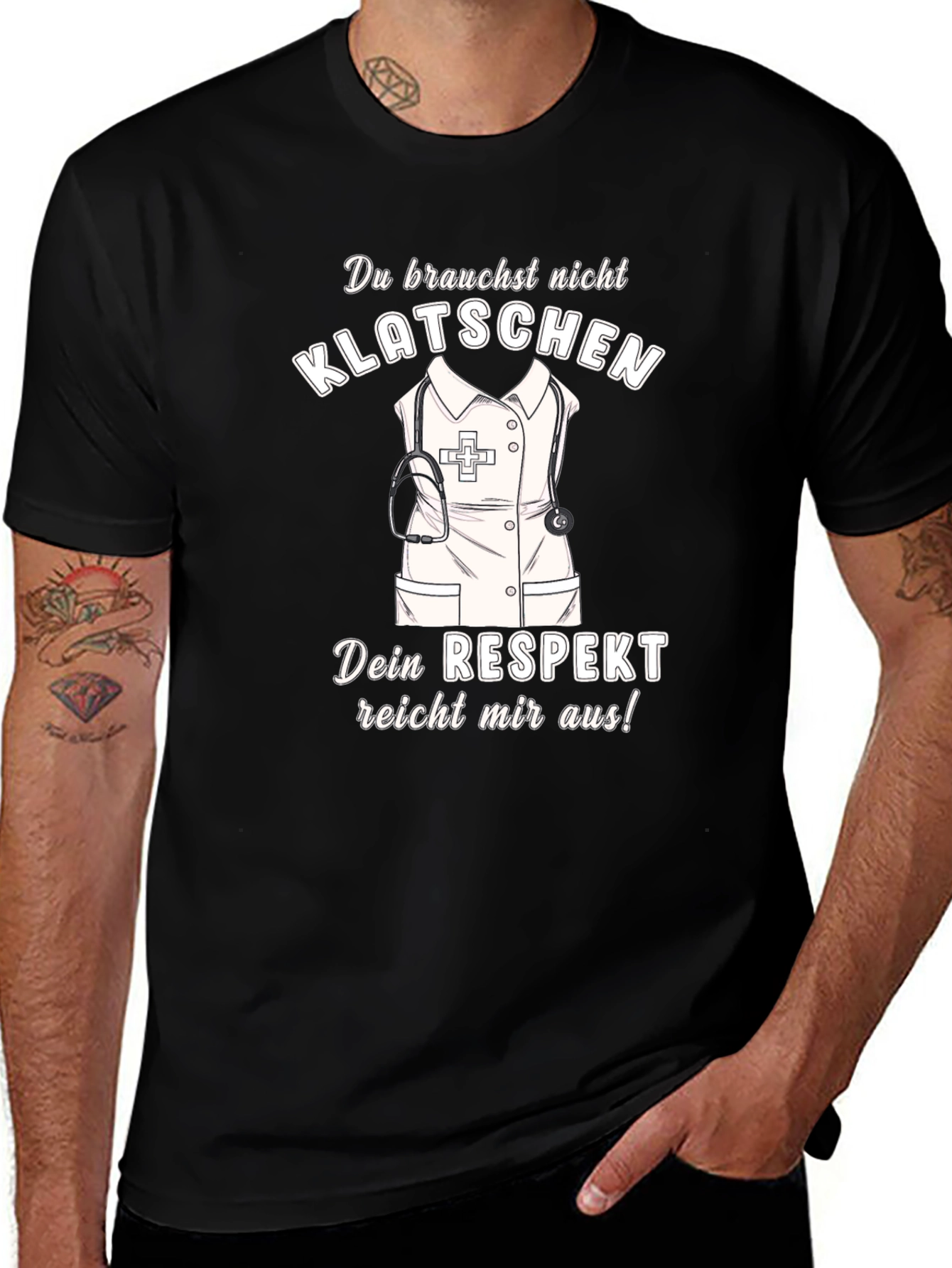 Respect Nurse T-Shirt - Klätschen Design