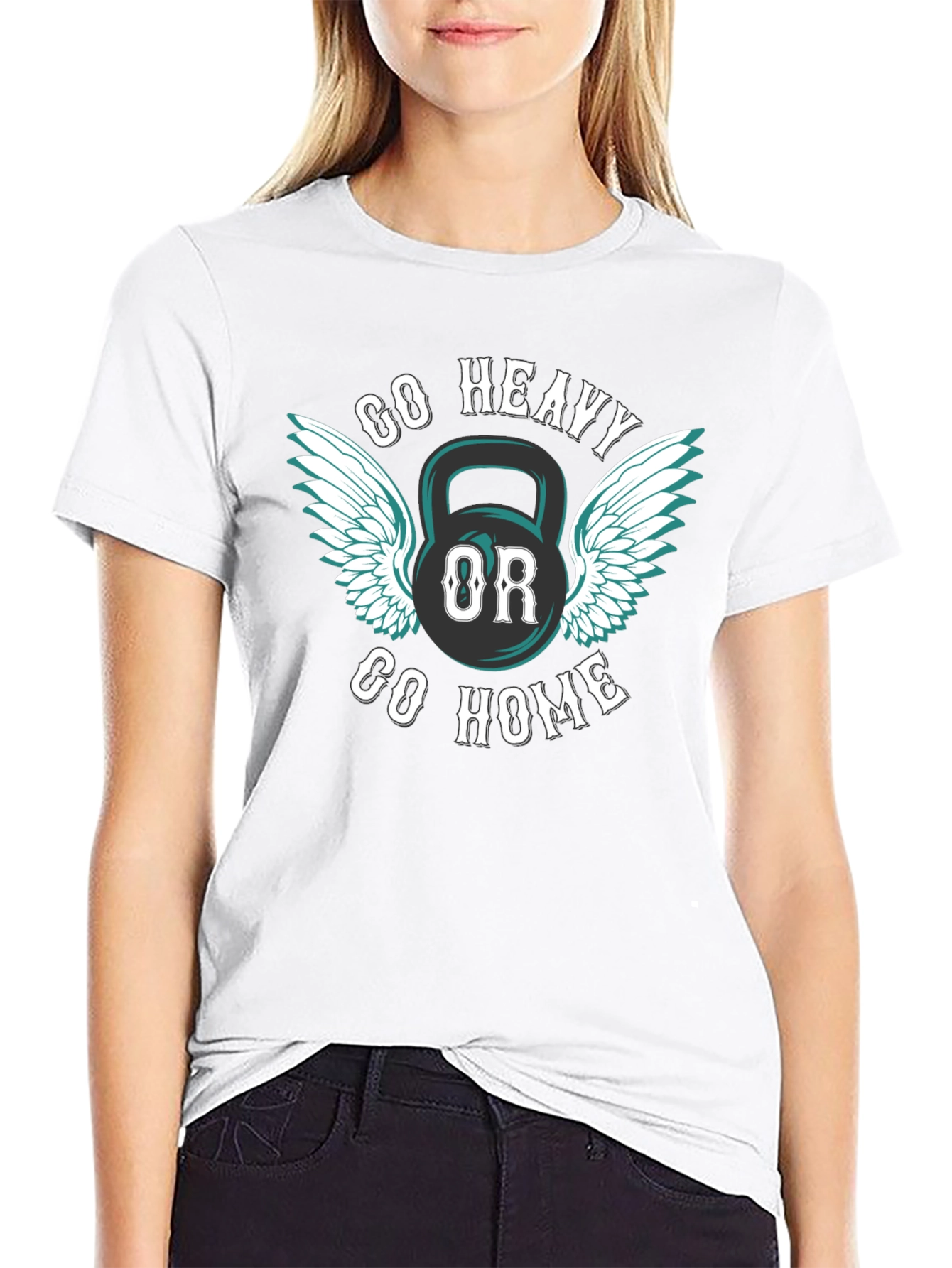 Go Heavy or Go Home Kettlebell Graphic Tee