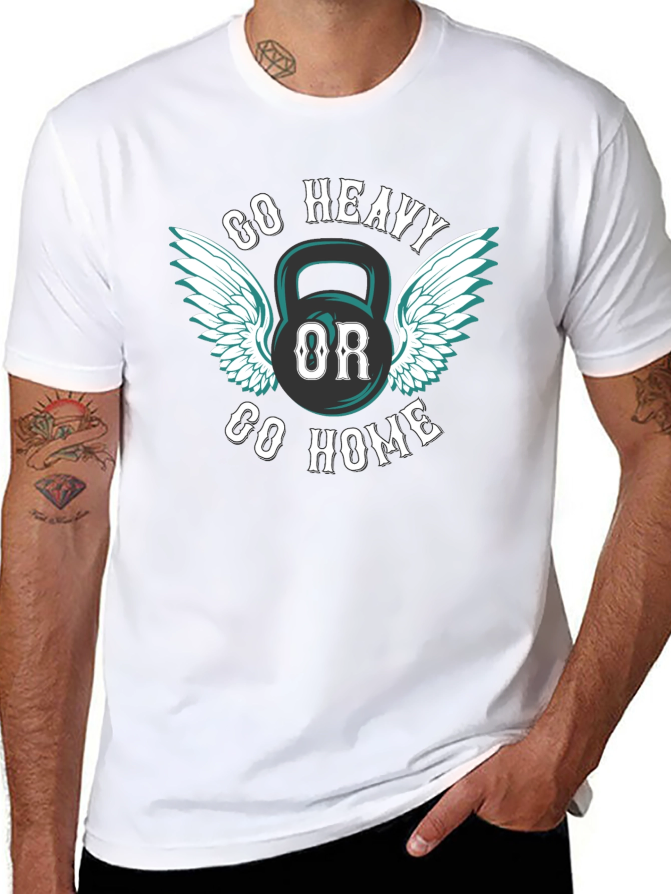 Go Heavy or Go Home Kettlebell Graphic Tee