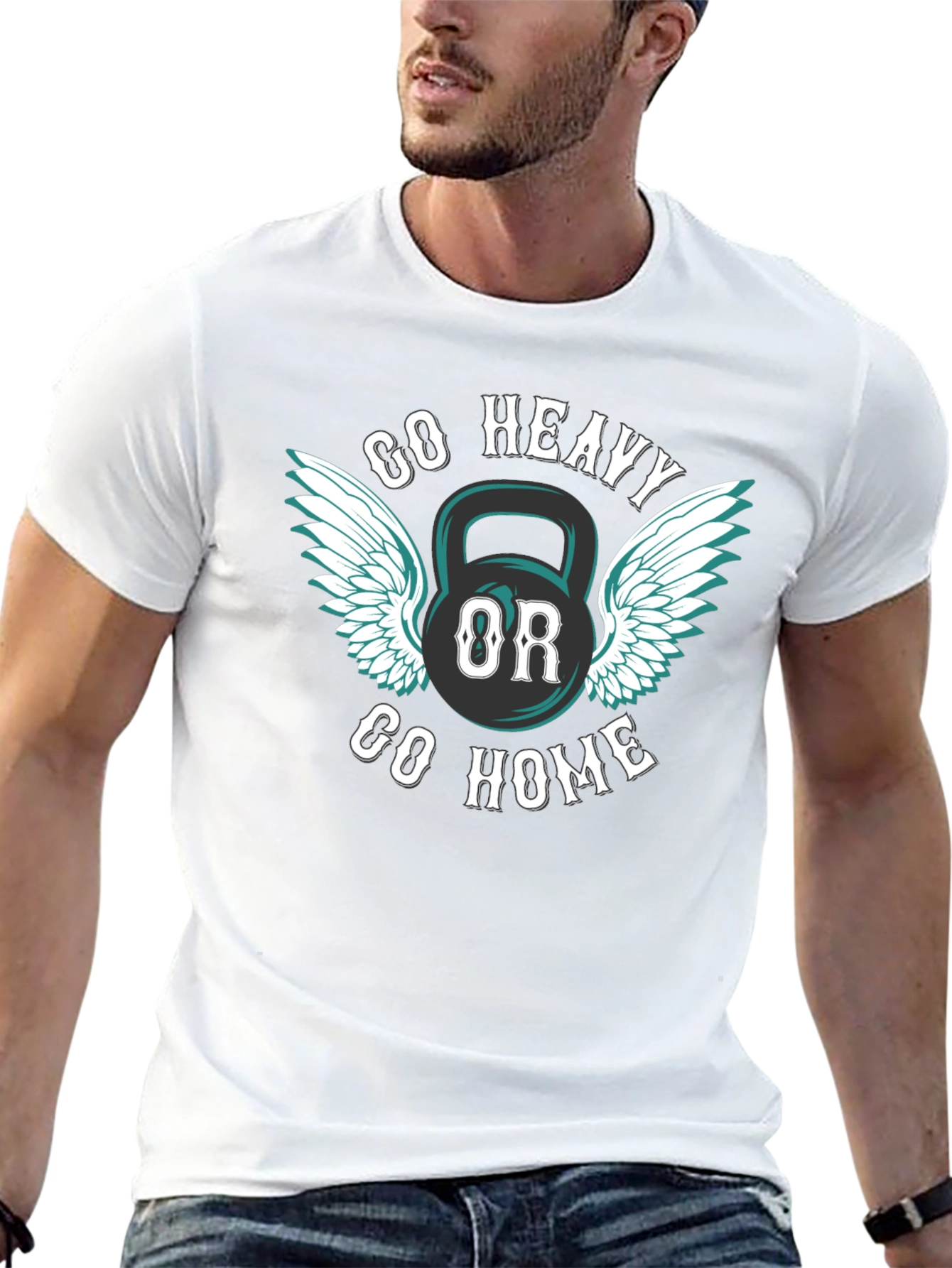 Go Heavy or Go Home Kettlebell Graphic Tee