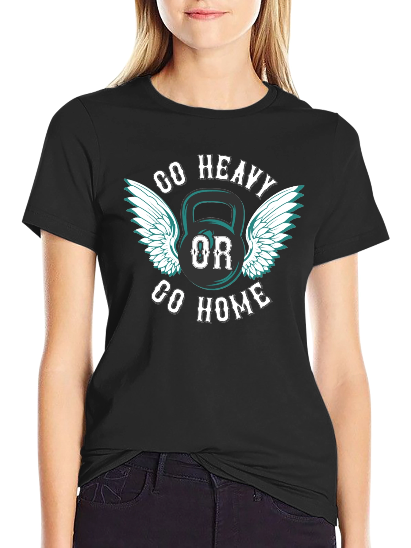 Go Heavy or Go Home Kettlebell Graphic Tee
