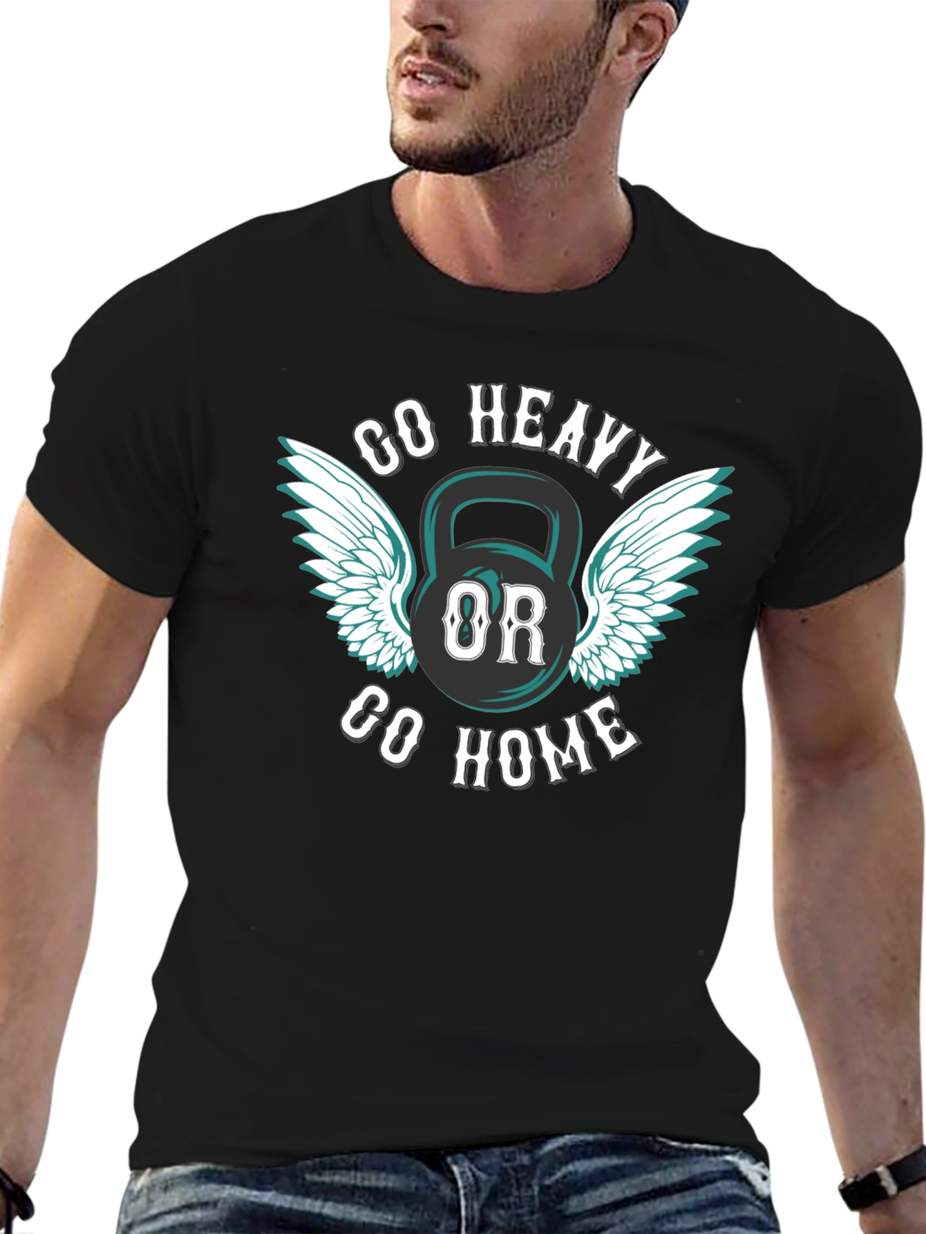 Go Heavy or Go Home Kettlebell Graphic Tee