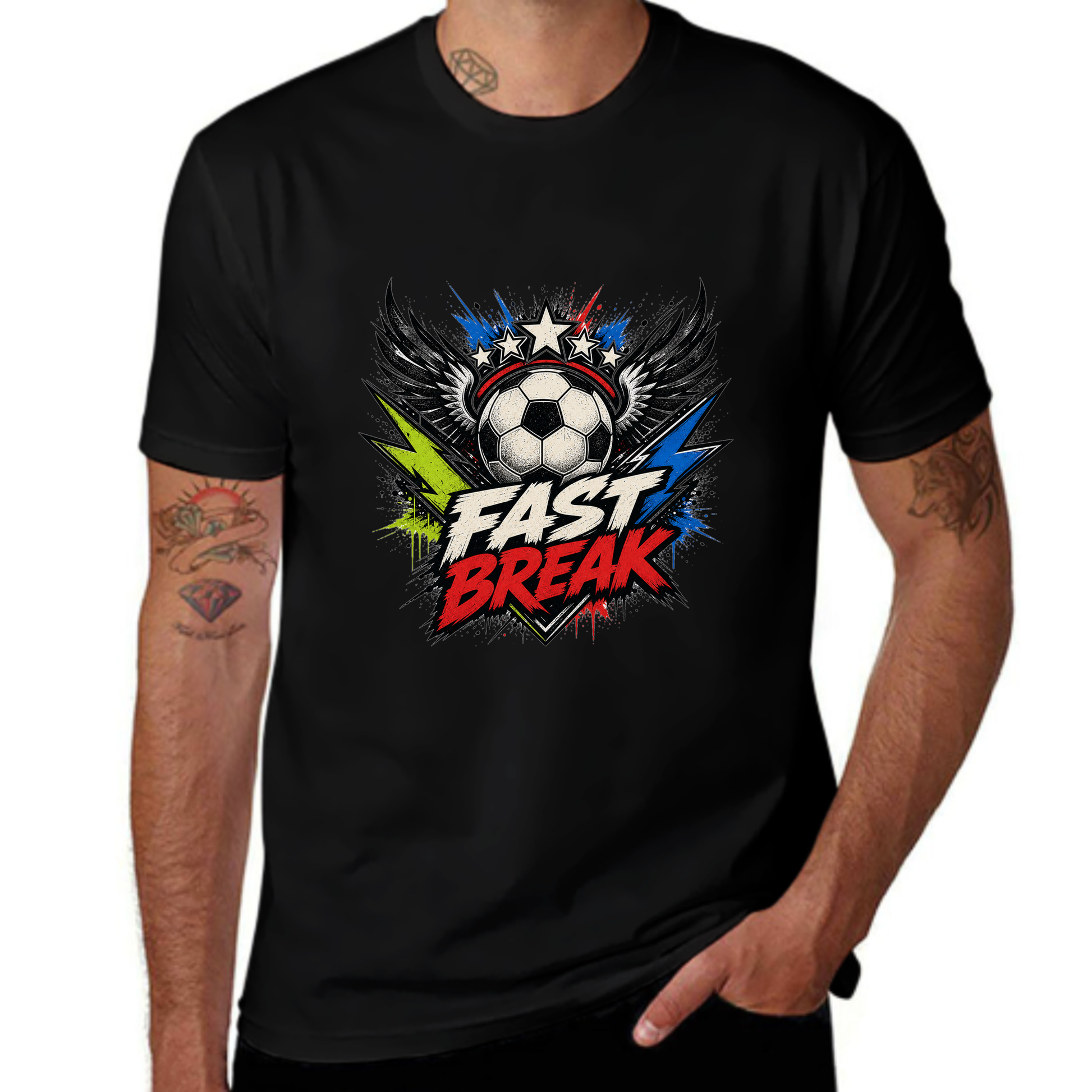 Custom Style Fast Break Soccer Wings Graphic Tee