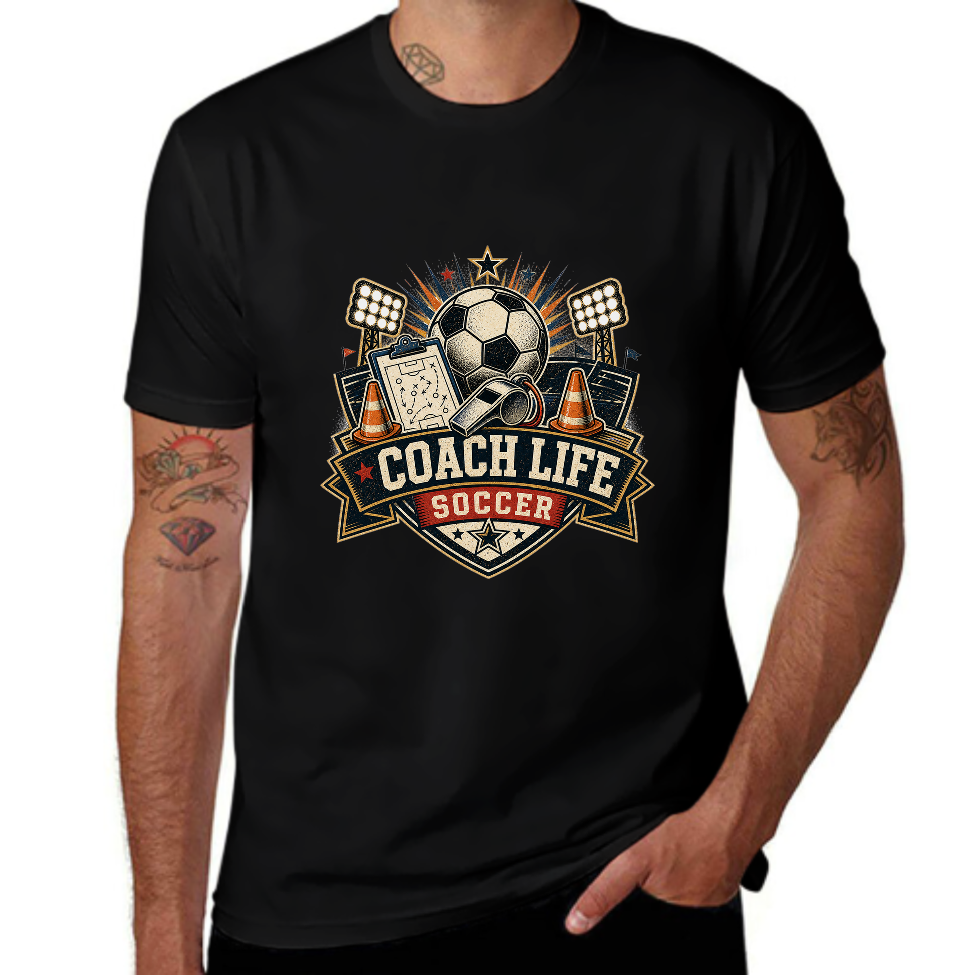 Fan Favorite Coach Life Soccer Field Badge Tee