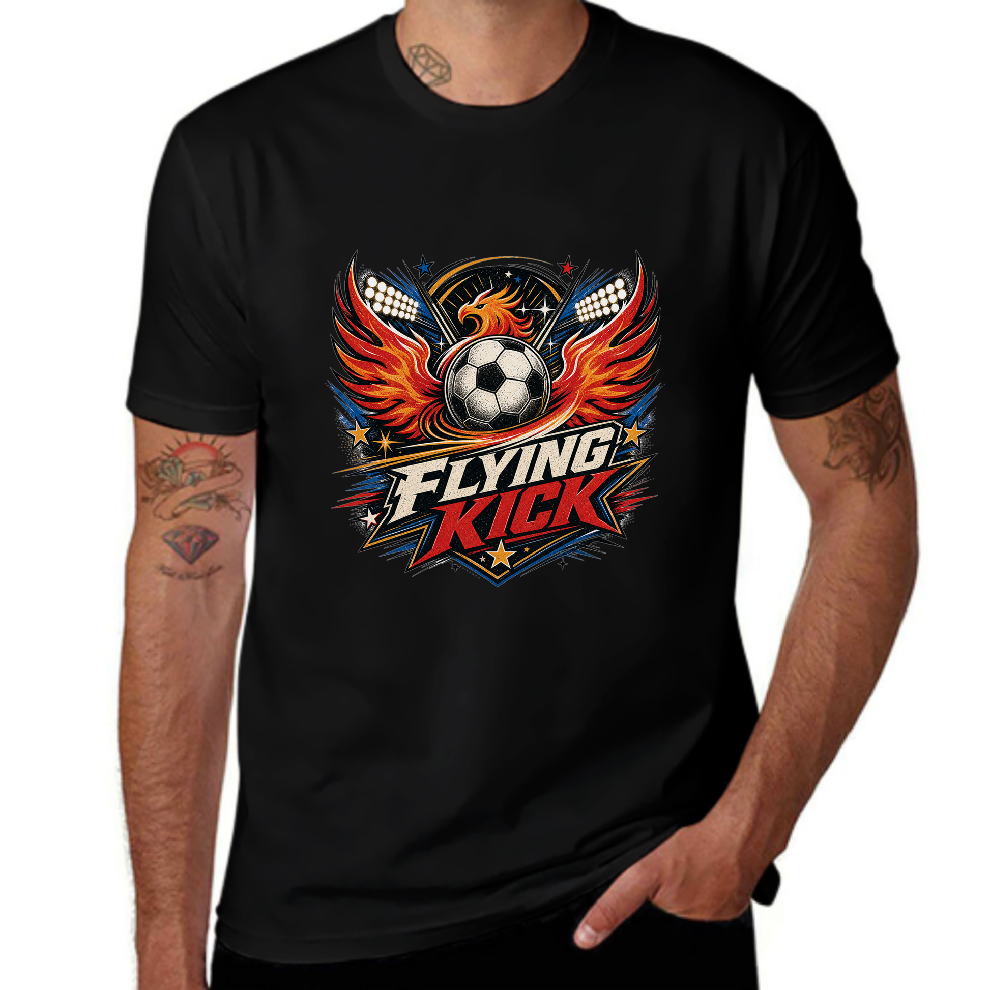 Premium Print Flying Kick Phoenix Soccer Tee