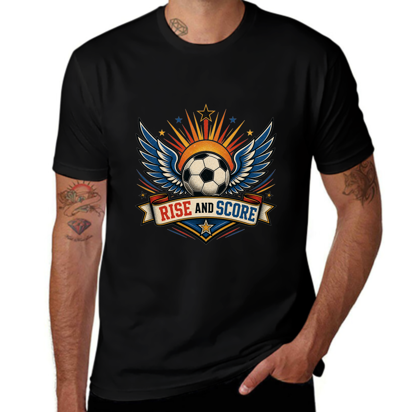 Weekend Sale Rise And Score Winged Soccer Tee
