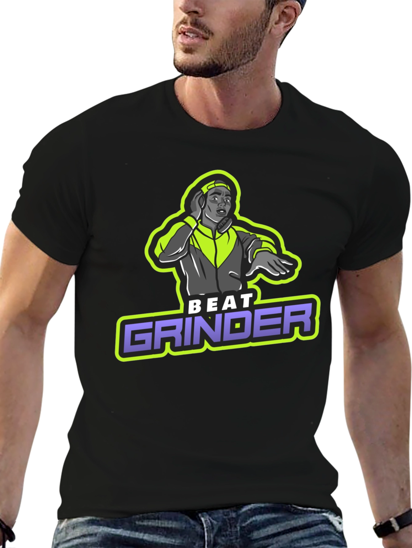 Beat Grinder Graphic T-Shirt - DJ Design