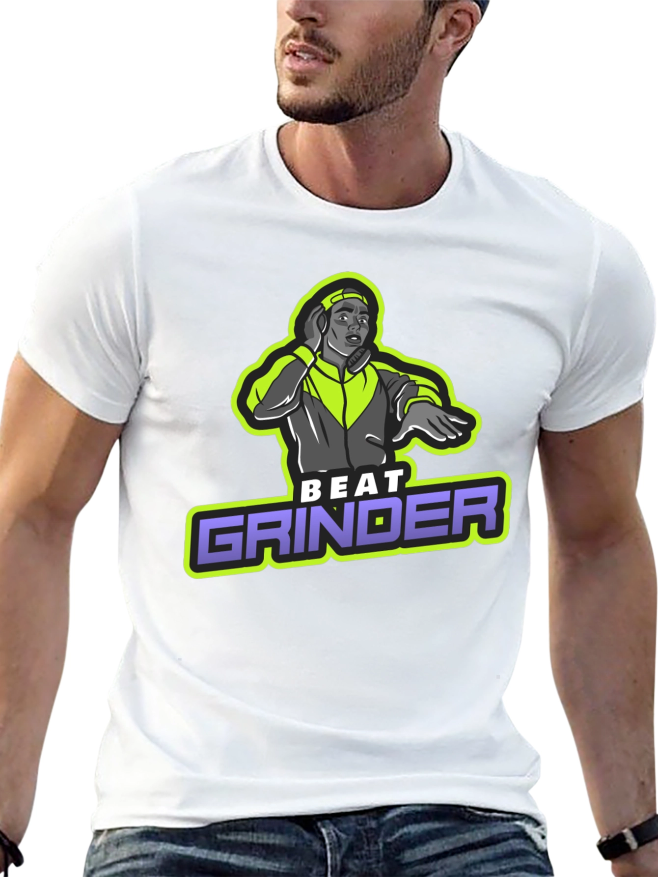 Beat Grinder Graphic T-Shirt - DJ Design