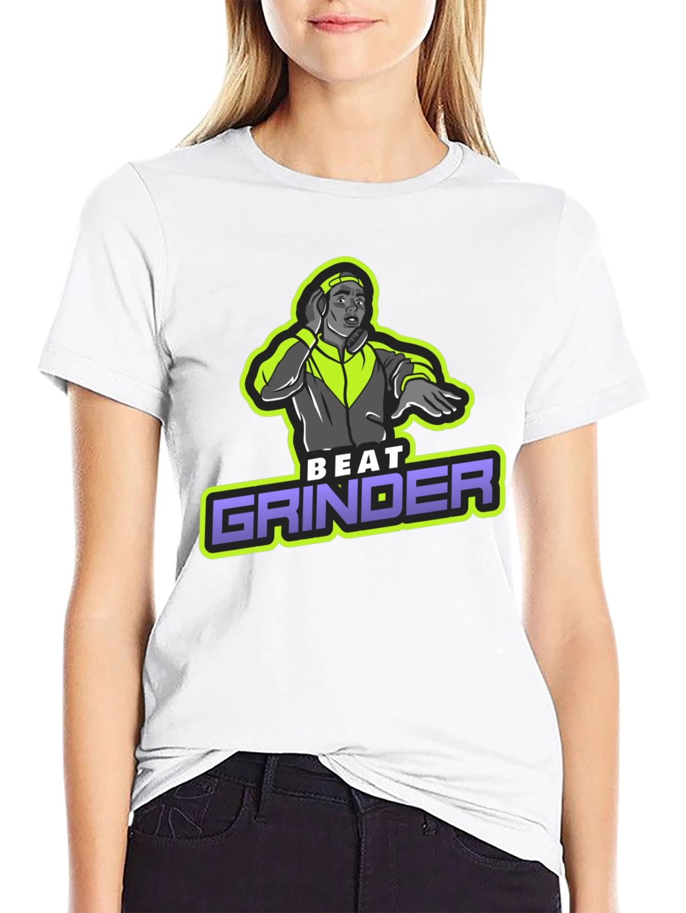 Beat Grinder Graphic T-Shirt - DJ Design