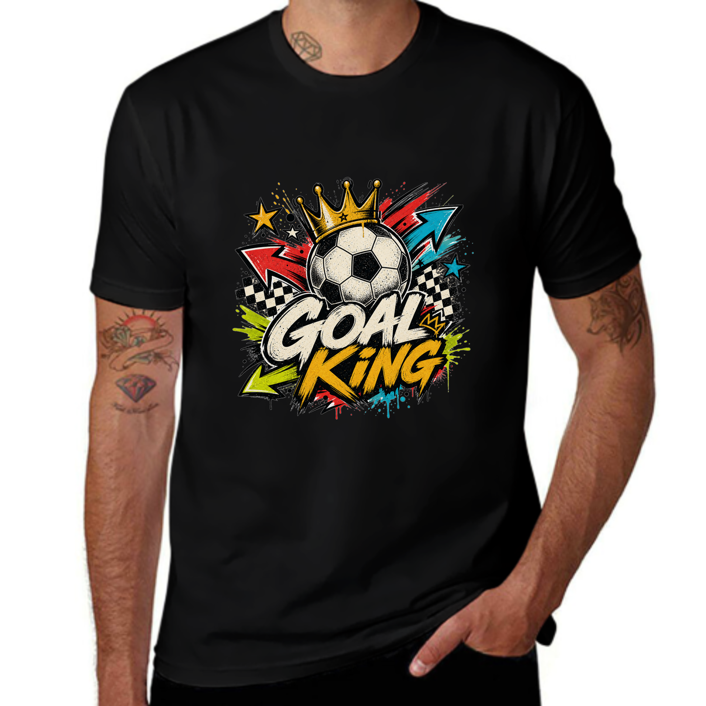 Soccer Fan Pick Goal King Crown Soccer Tee
