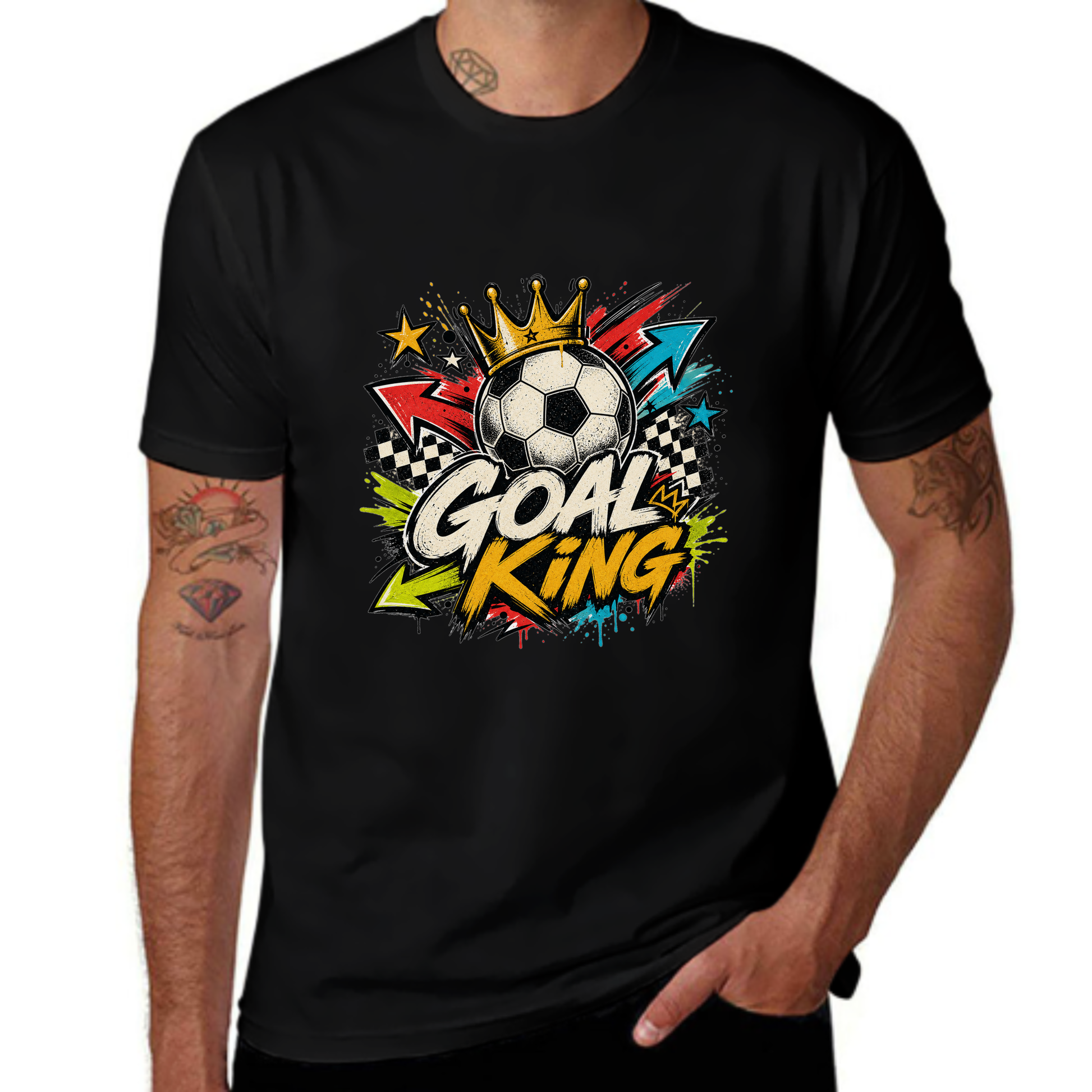 Soccer Fan Pick Goal King Crown Soccer Tee