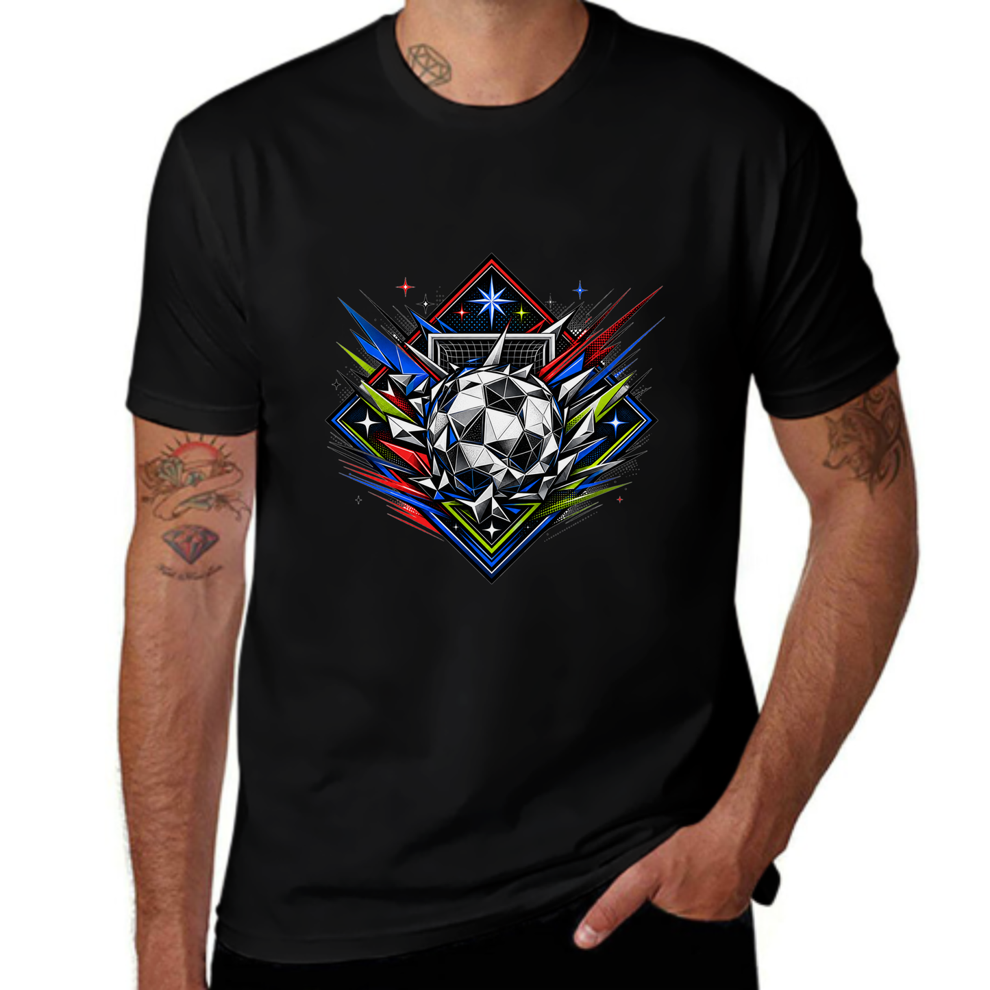 Custom Style Crystal Soccer Burst Graphic Tee
