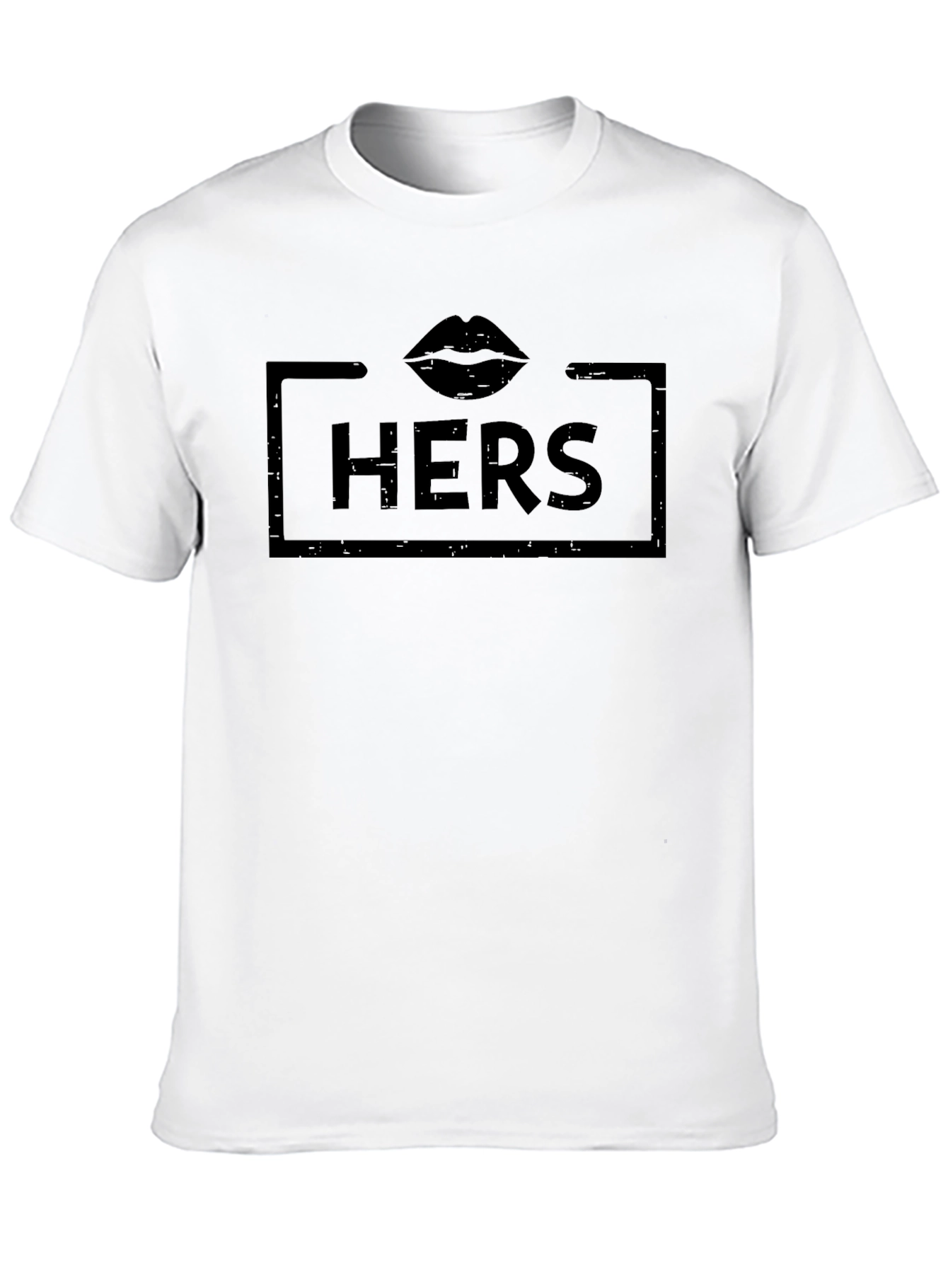 Hers Lips Graphic Black T-Shirt