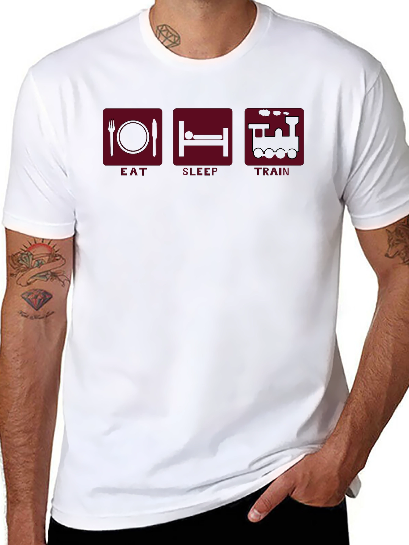 Eat Sleep Train Graphic Tee - Train Lovers T-Shirt