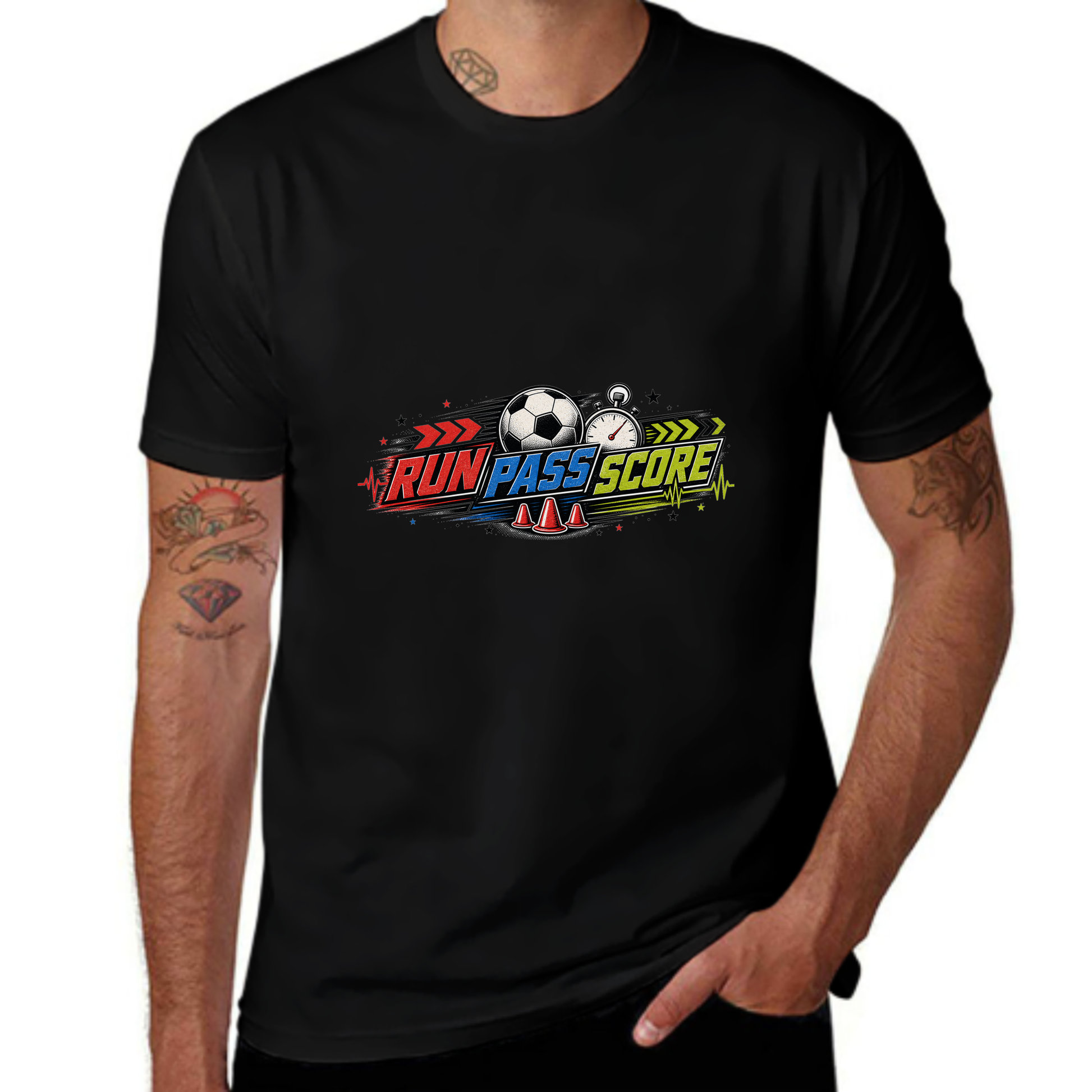Hot Deal Run Pass Score Soccer Tee