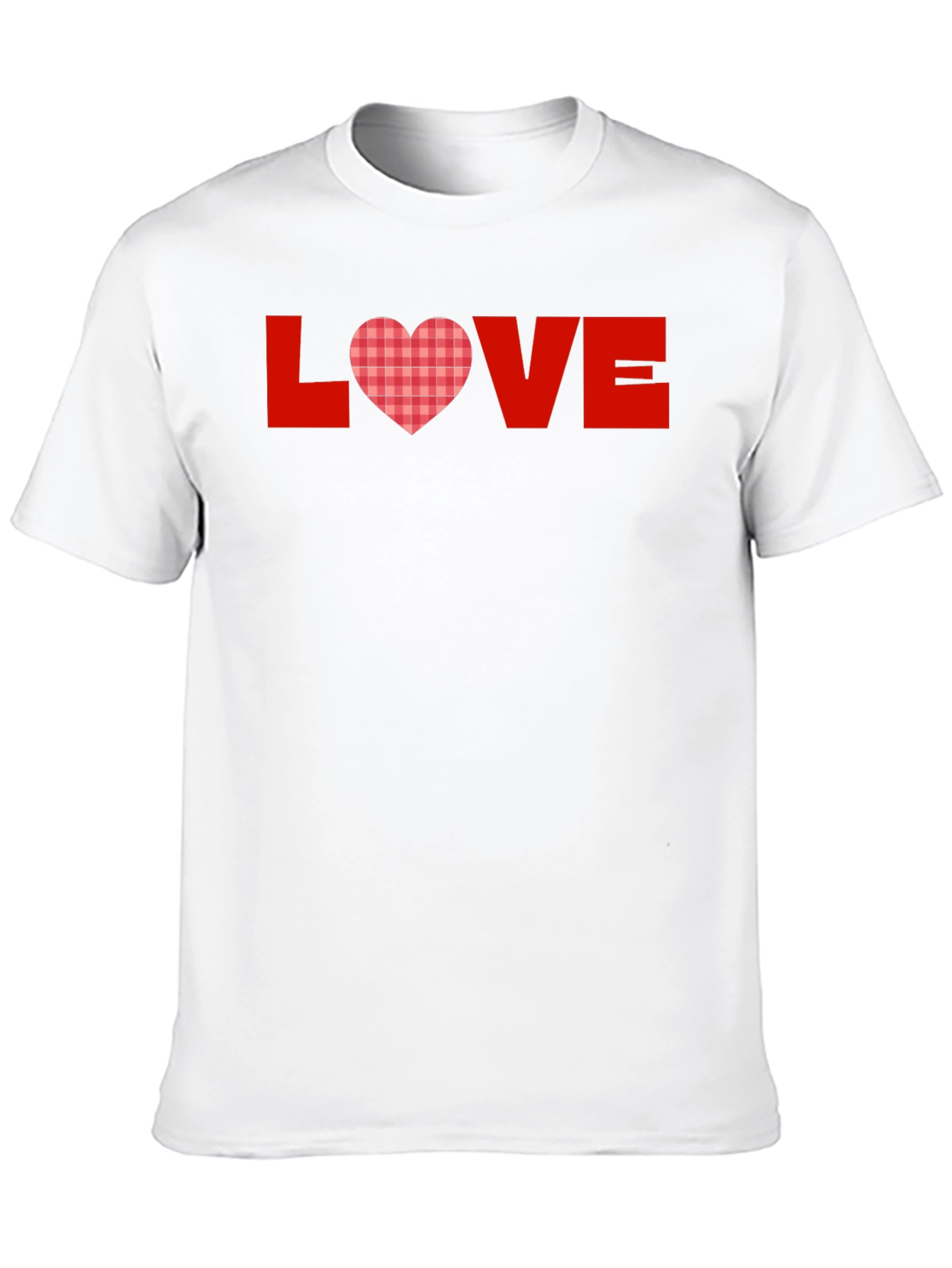Love Heart Plaid Graphic Tee
