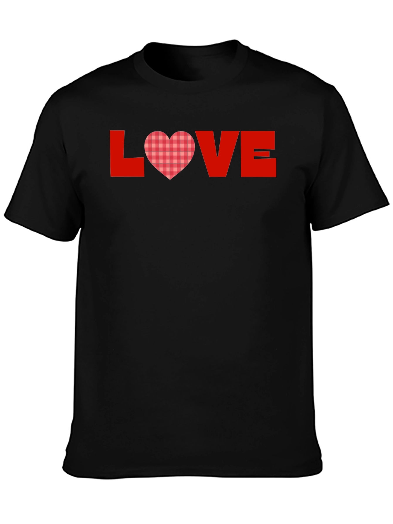 Love Heart Plaid Graphic Tee