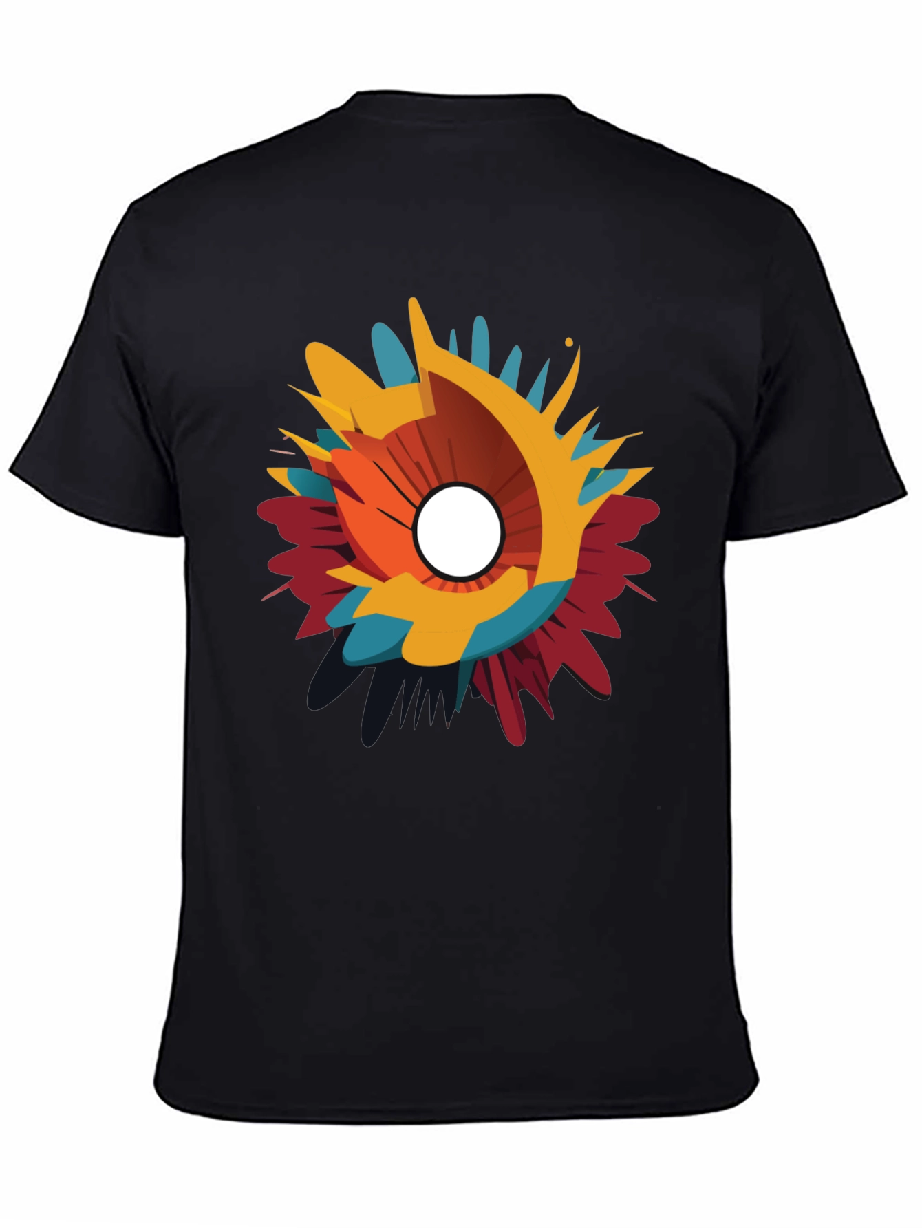 Abstract Splash Graphic Black T-Shirt
