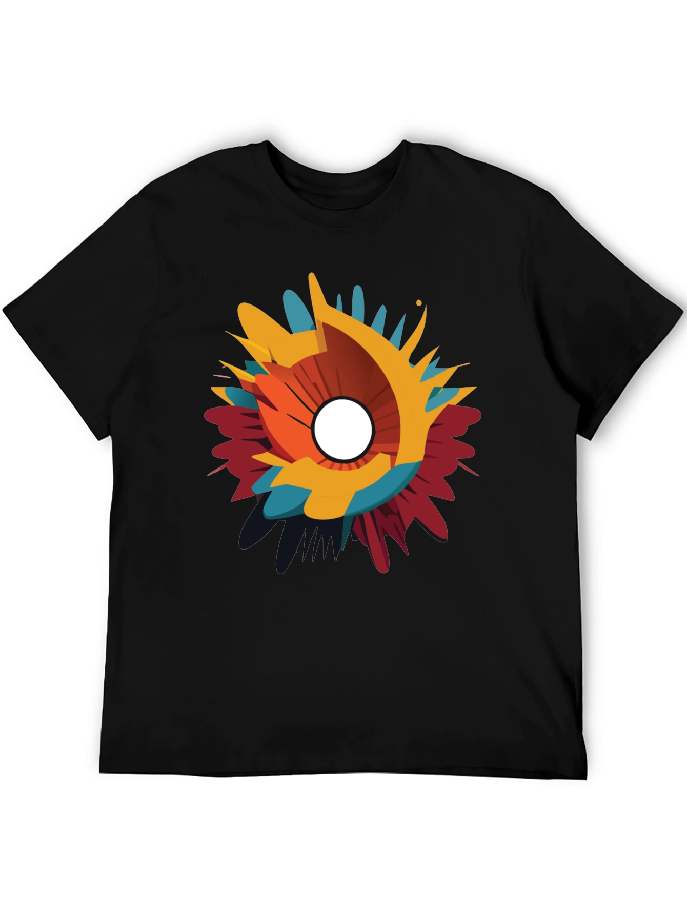 Abstract Splash Graphic Black T-Shirt