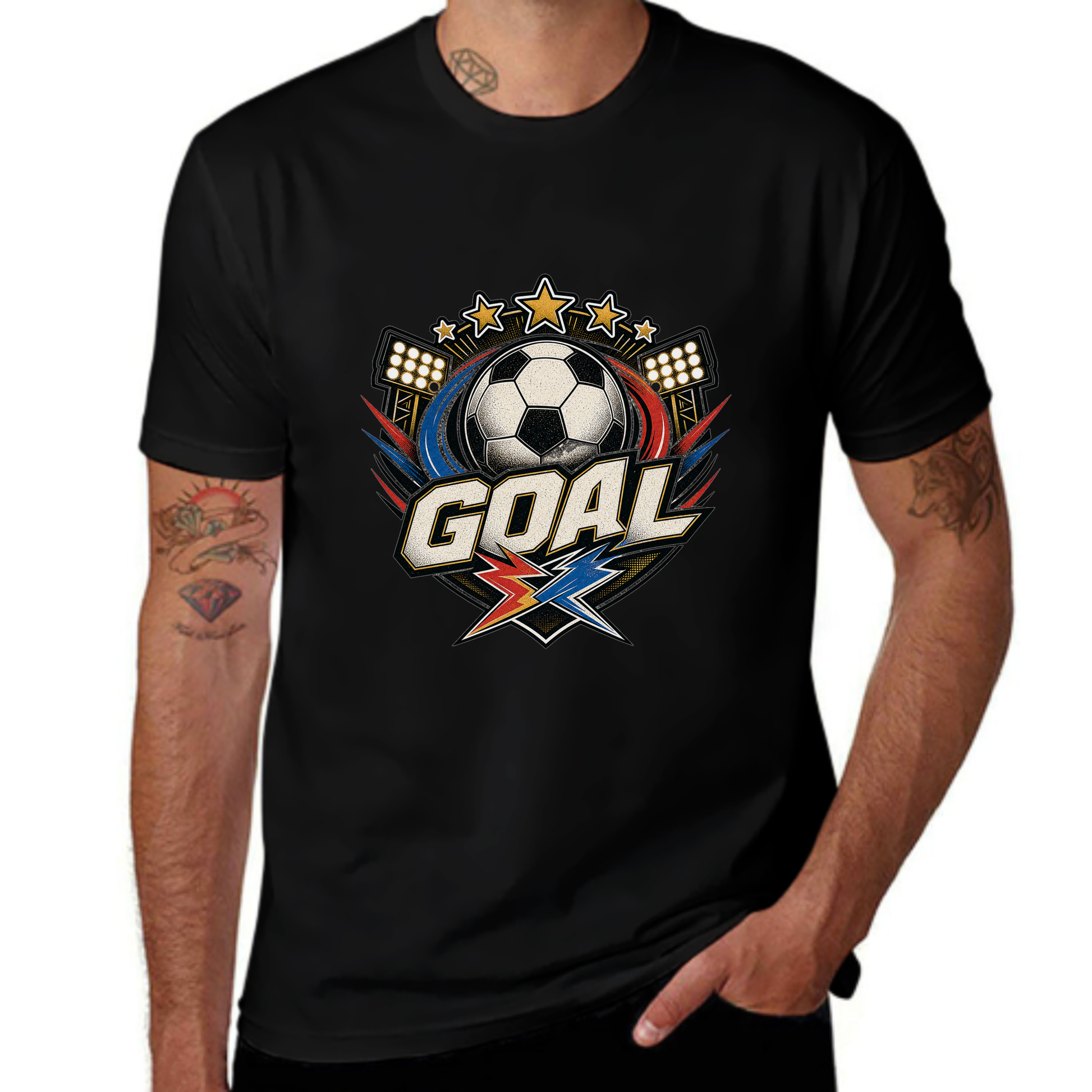 Premium Print Goal Star Soccer Crest Tee