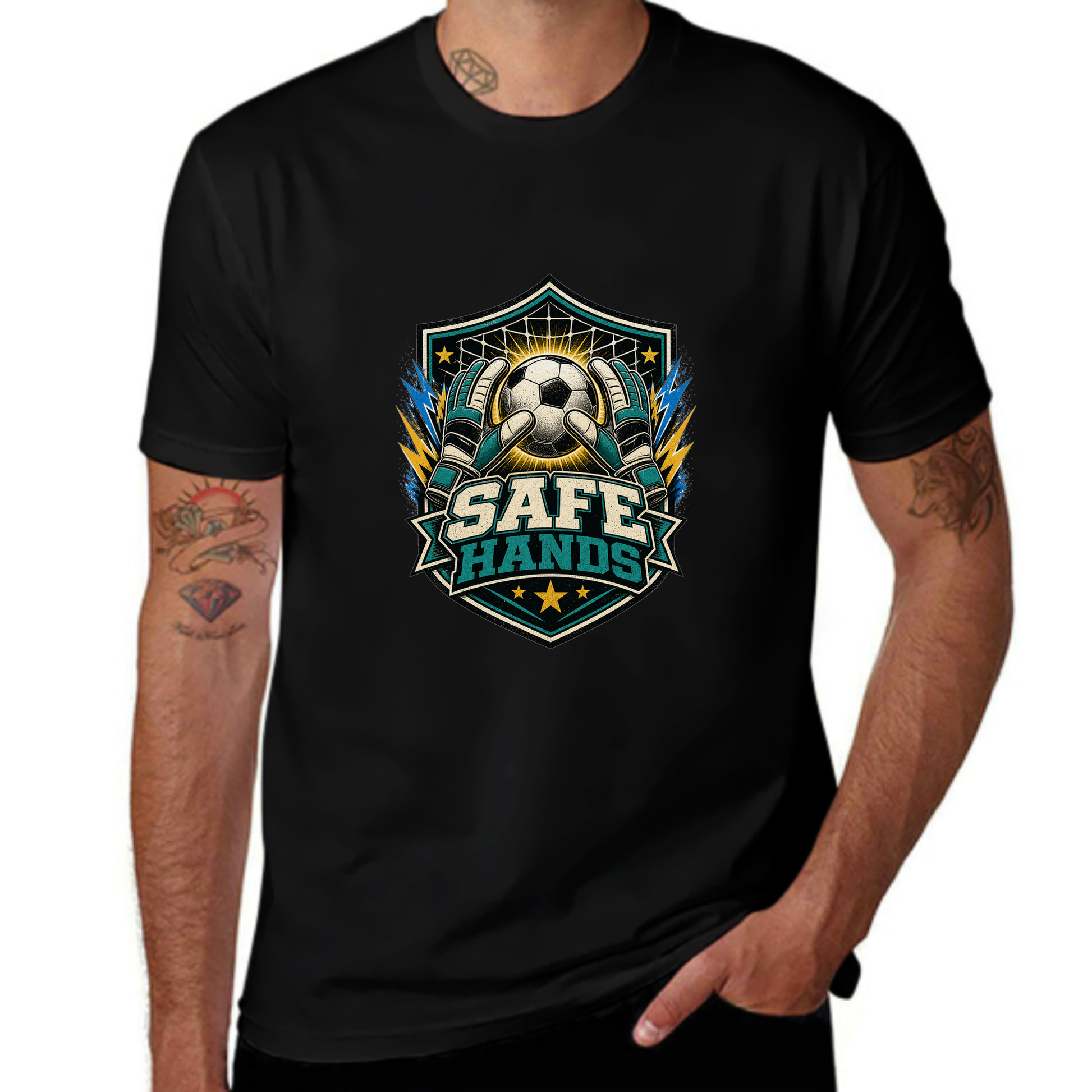 Gift Ready Safe Hands Goalkeeper Soccer Tee