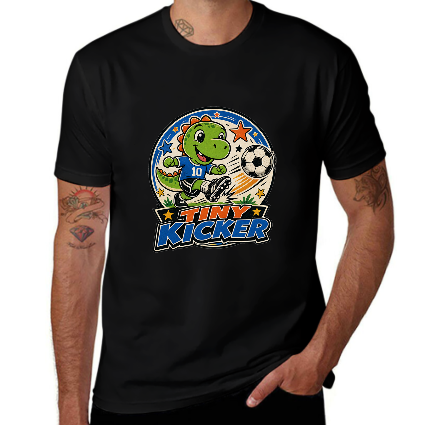Custom-Inspired Tiny Kicker Dino Soccer Tee