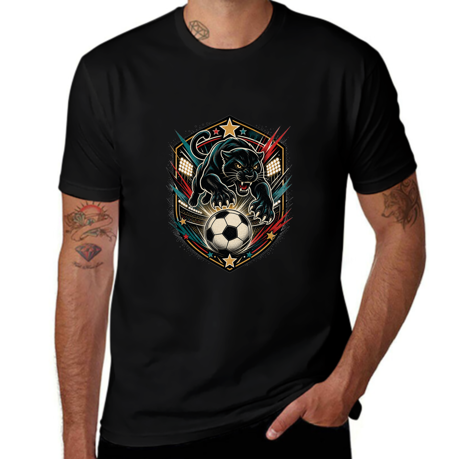 Special Offer Panther Soccer Crest Graphic Tee