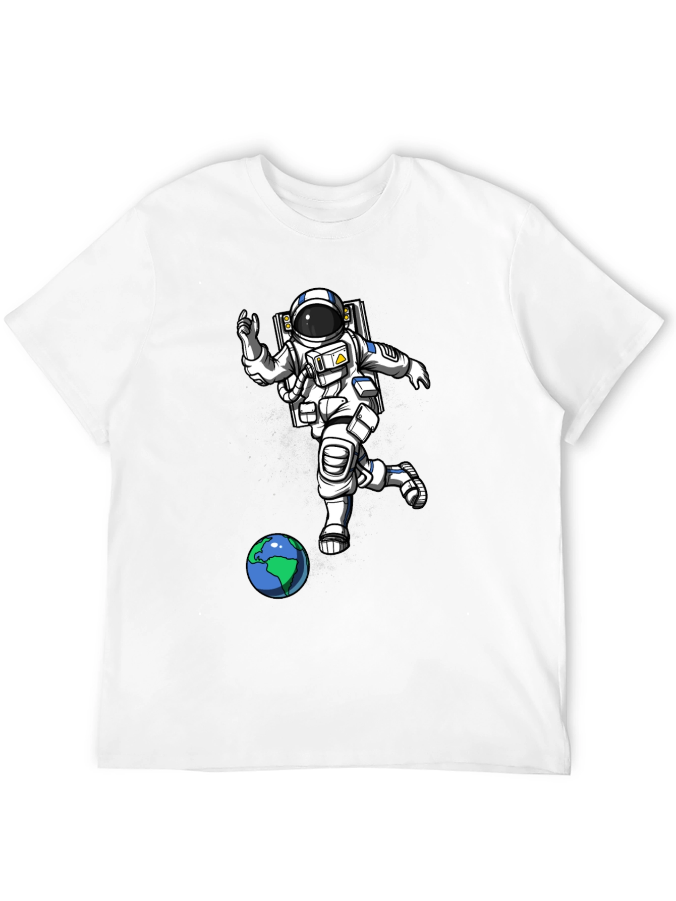 Astronaut Kicking Earth Black T-Shirt