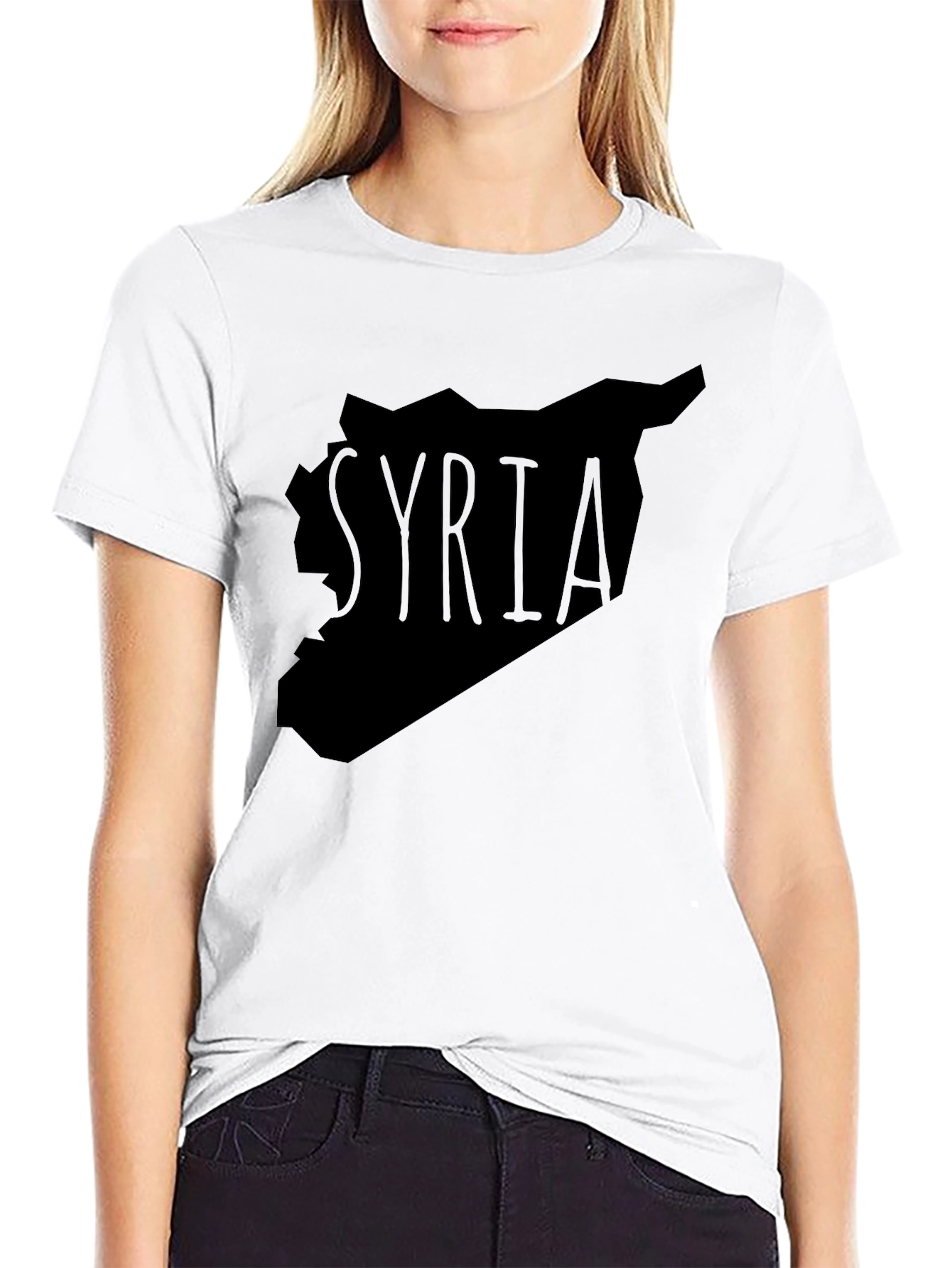 Syria Map T-Shirt - Black Graphic Tee